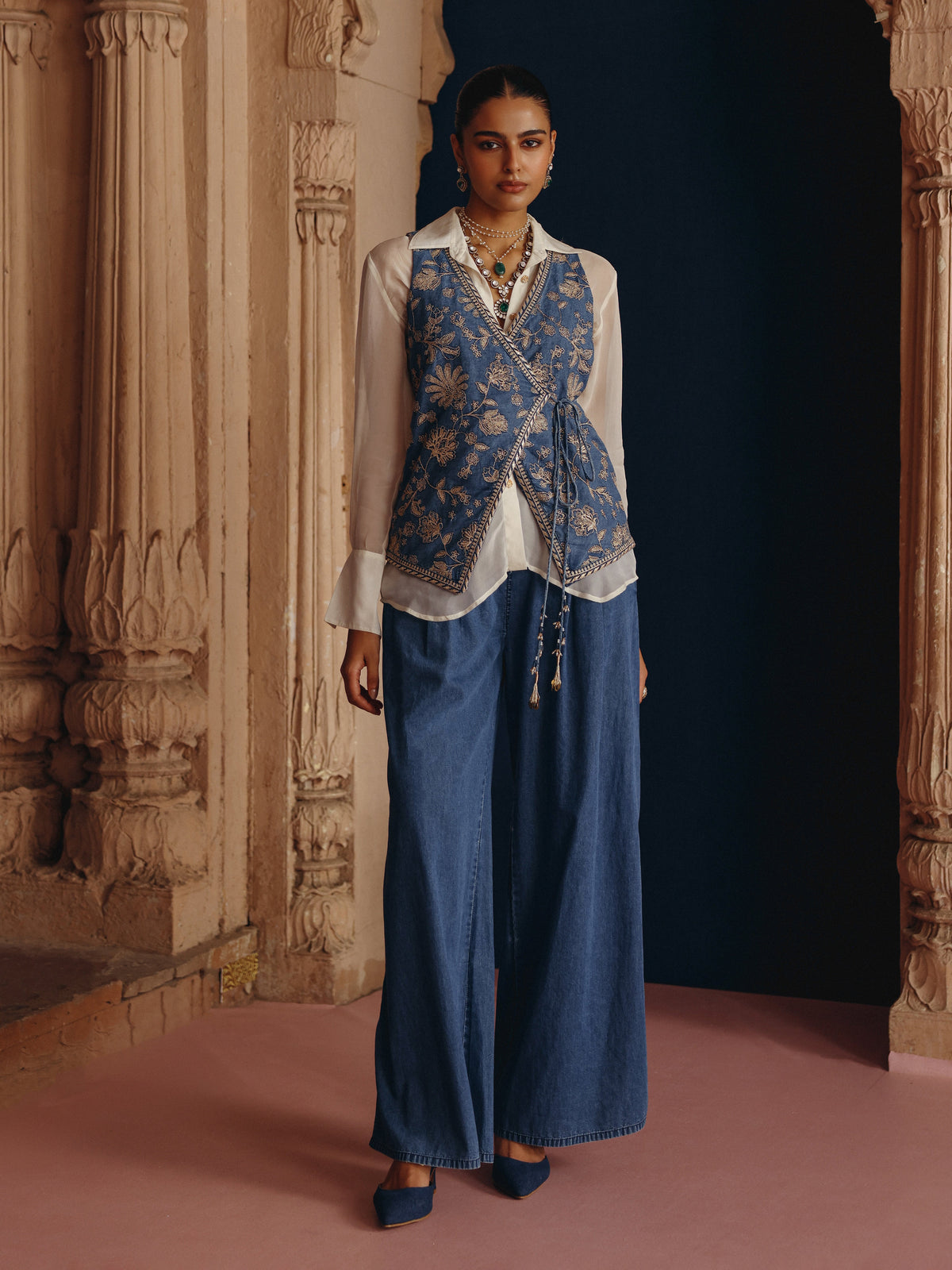 Dhuni Denim Waistcoat with Pants