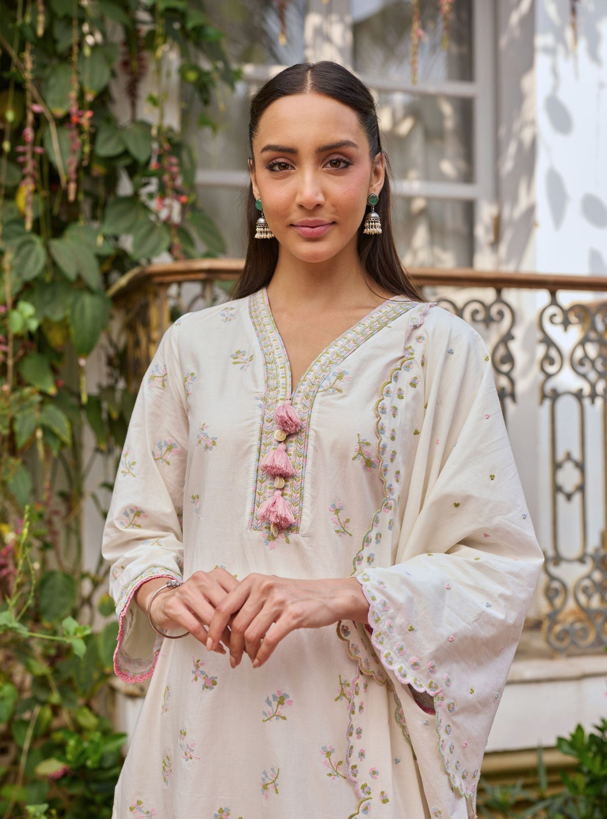 Airaani Supima Cotton Off-White Kurta Set