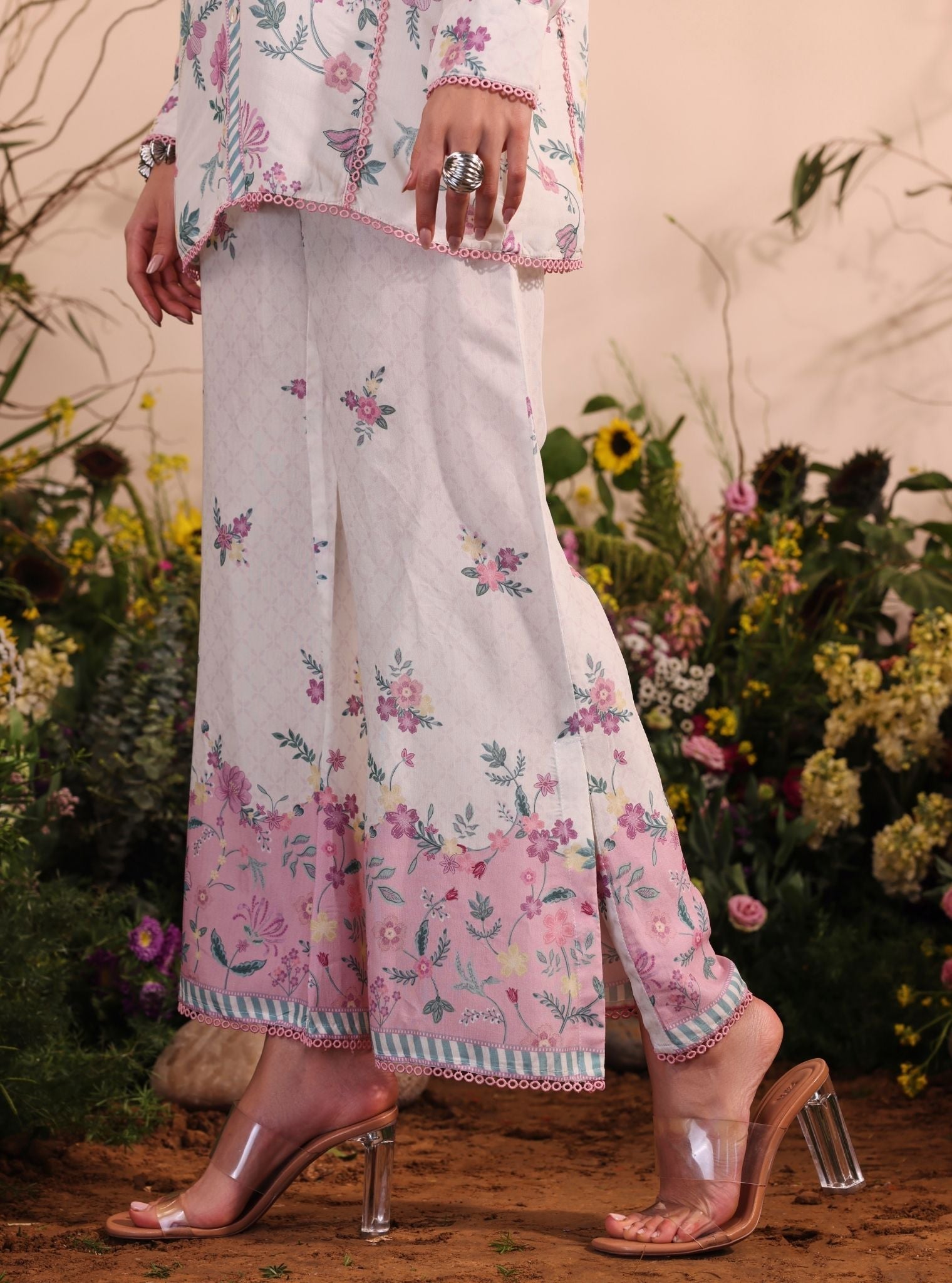 Mulmul Lawn Printed Oona Pink Shirt With Mulmul Lawn Printed Oona Pink Pant
