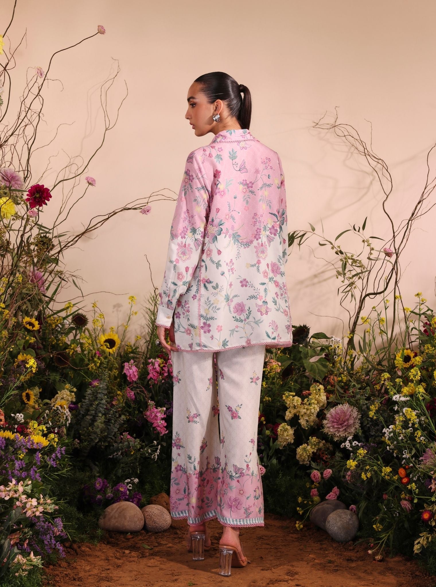 Mulmul Lawn Printed Oona Pink Shirt With Mulmul Lawn Printed Oona Pink Pant