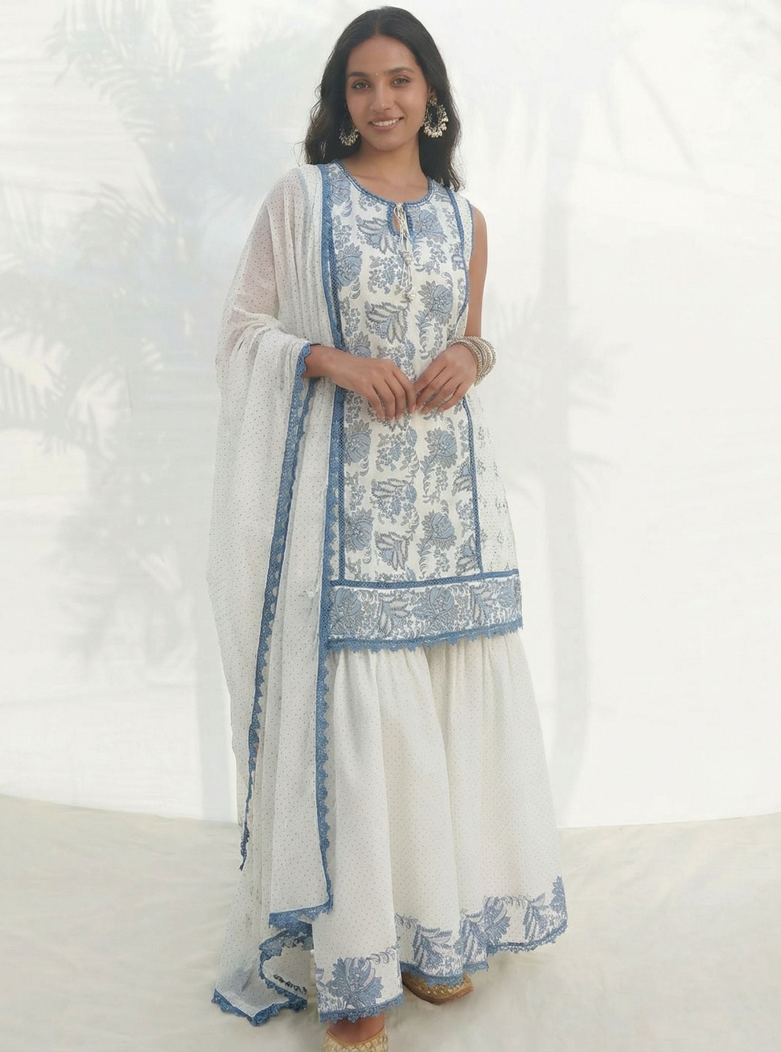 Sakura Supima Cotton Blue Kurta Set
