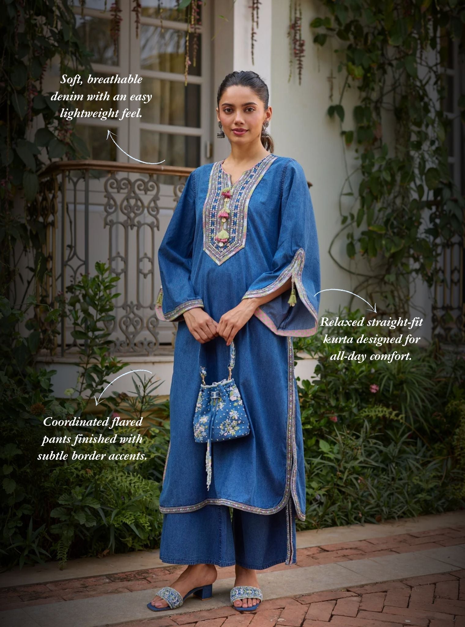 Tivo Denim Kurta Set