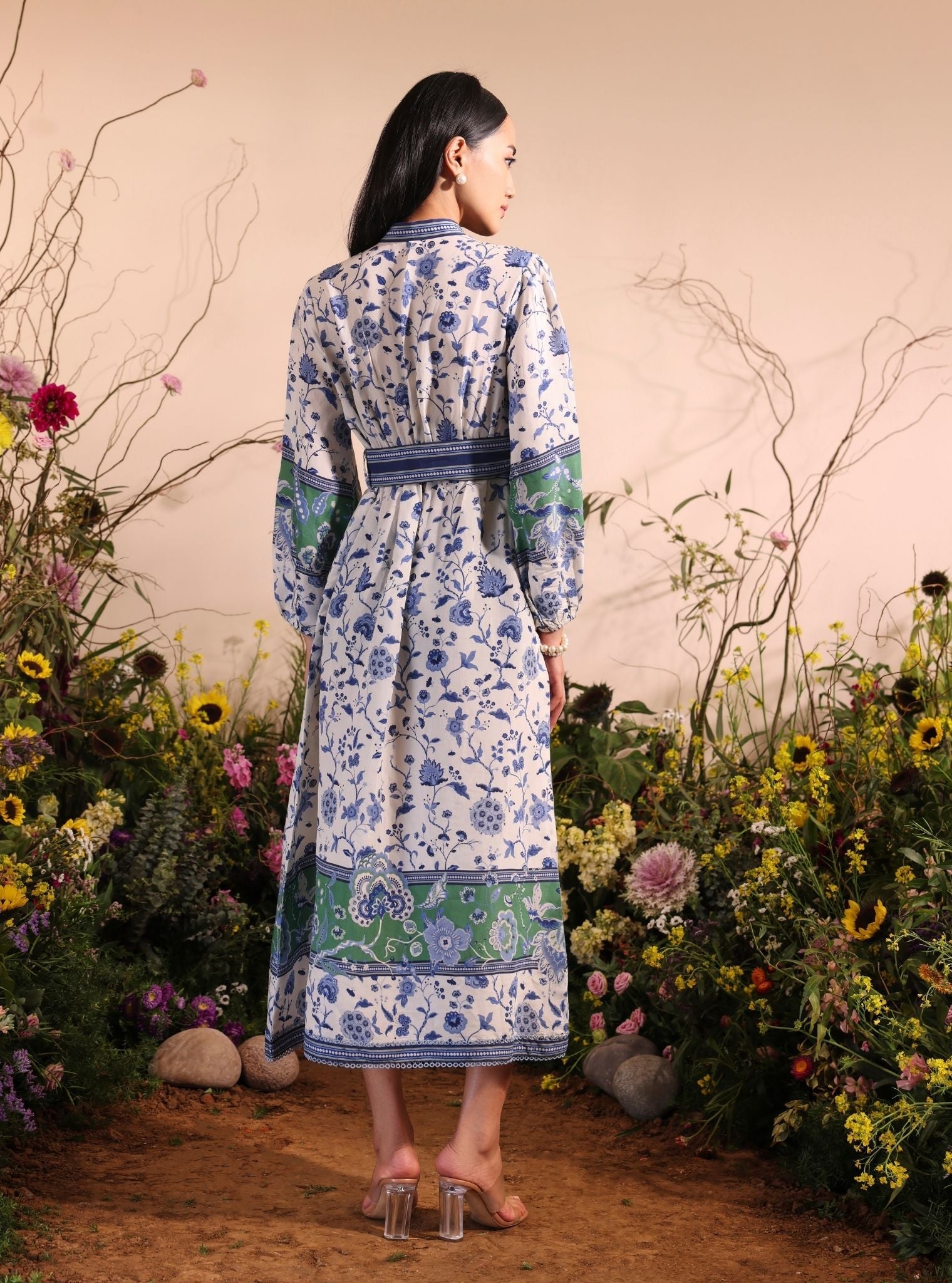 Mulmul Lawn Printed Linnea Off White Dress