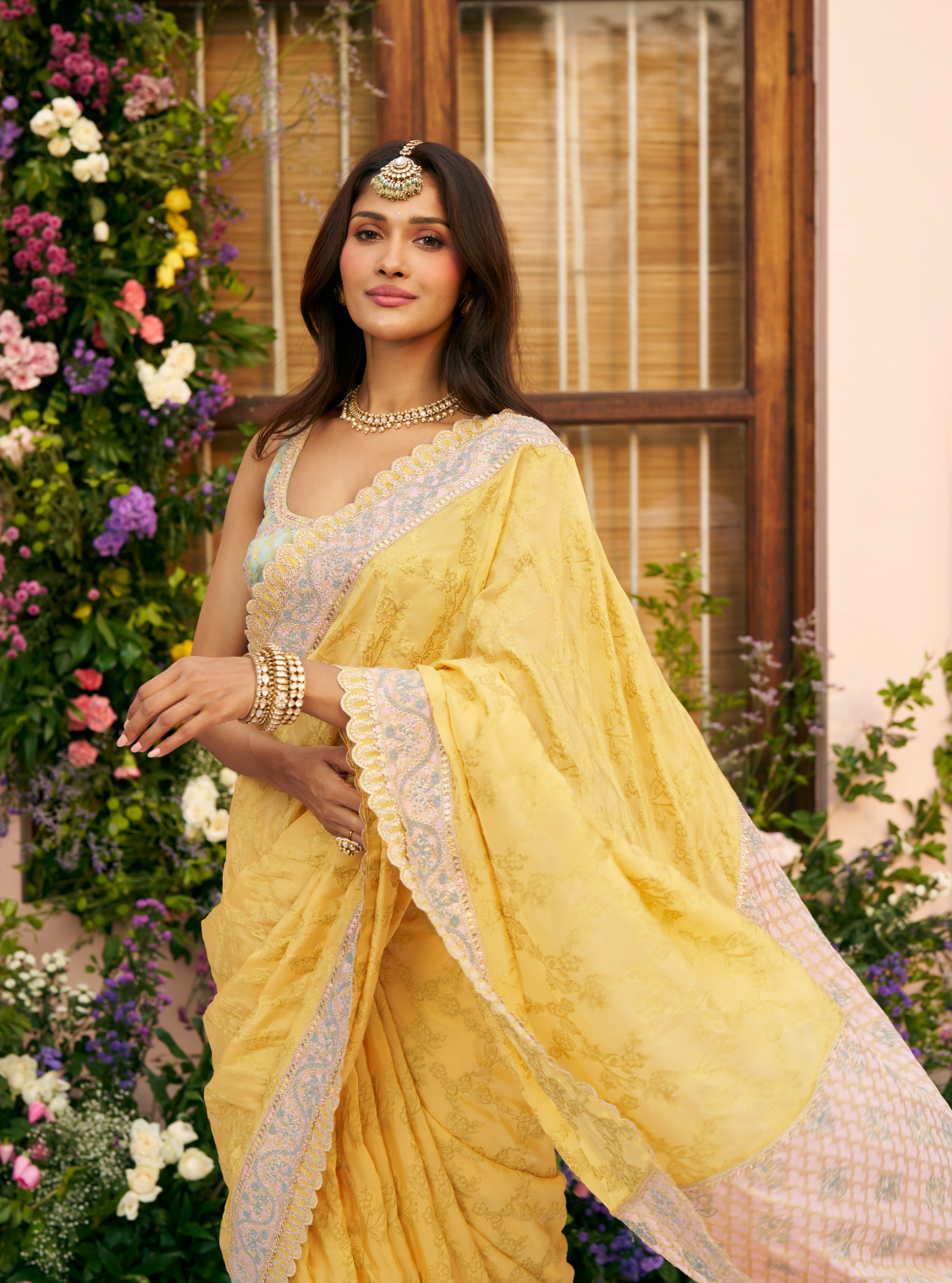 Chandrika Banarsi Mustard Saree