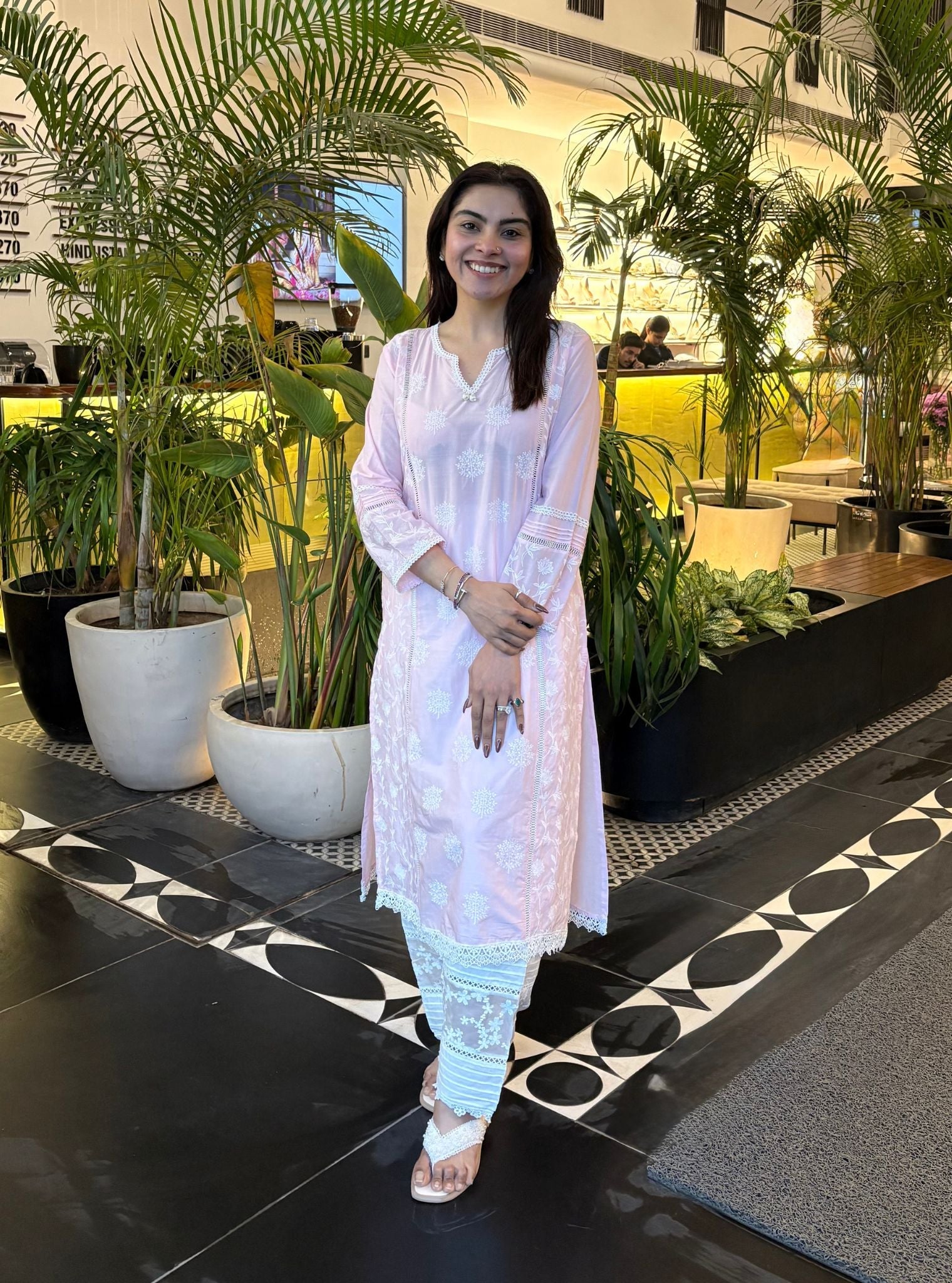 Kannur Supima Cotton Pink Kurta Set