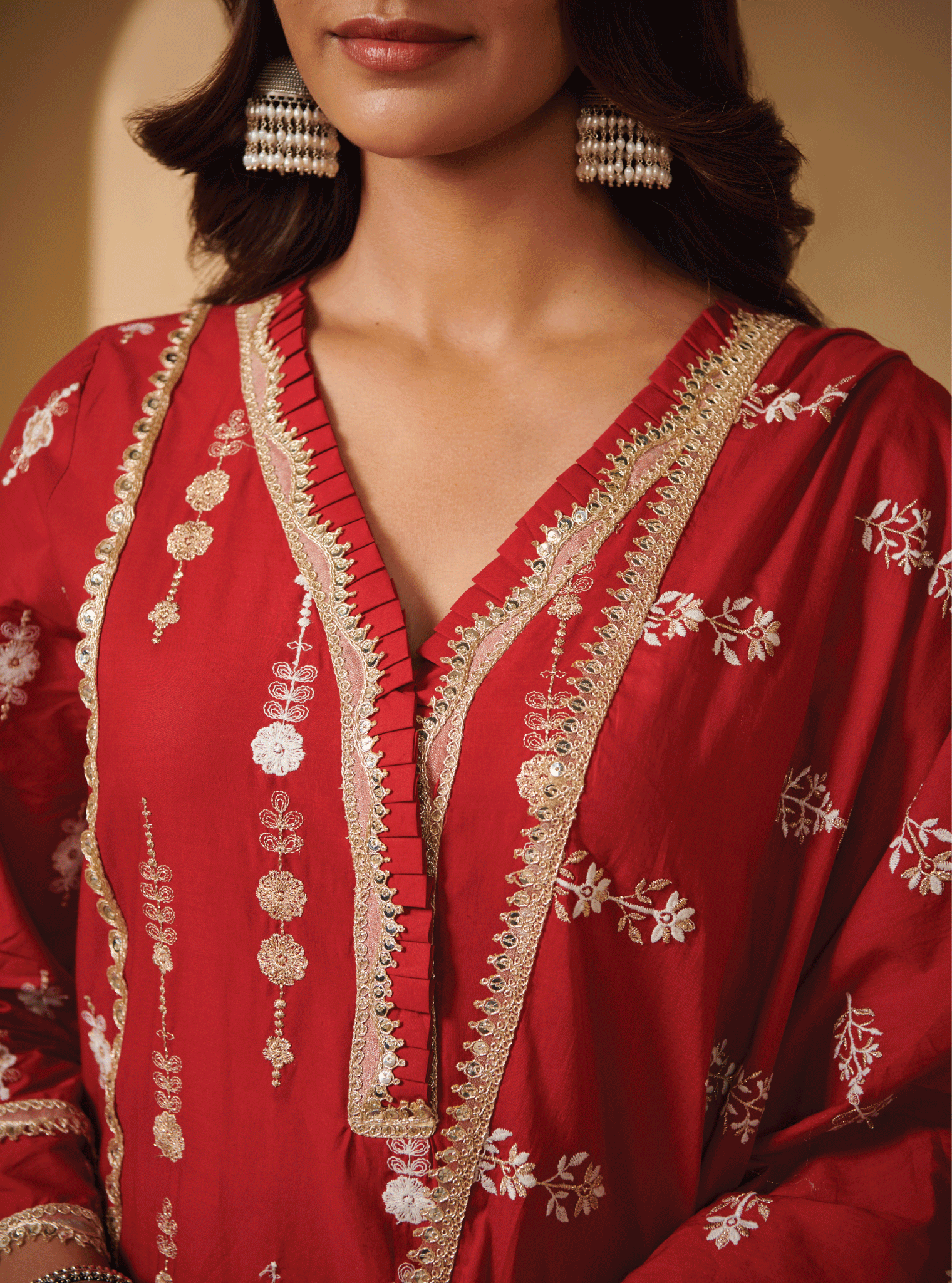 Beki Supima Cotton Red Kurta Set