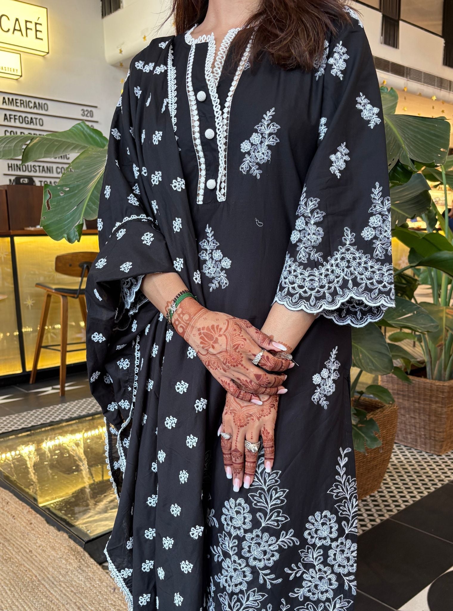 Moon light Supima Cotton Black Kurta Set