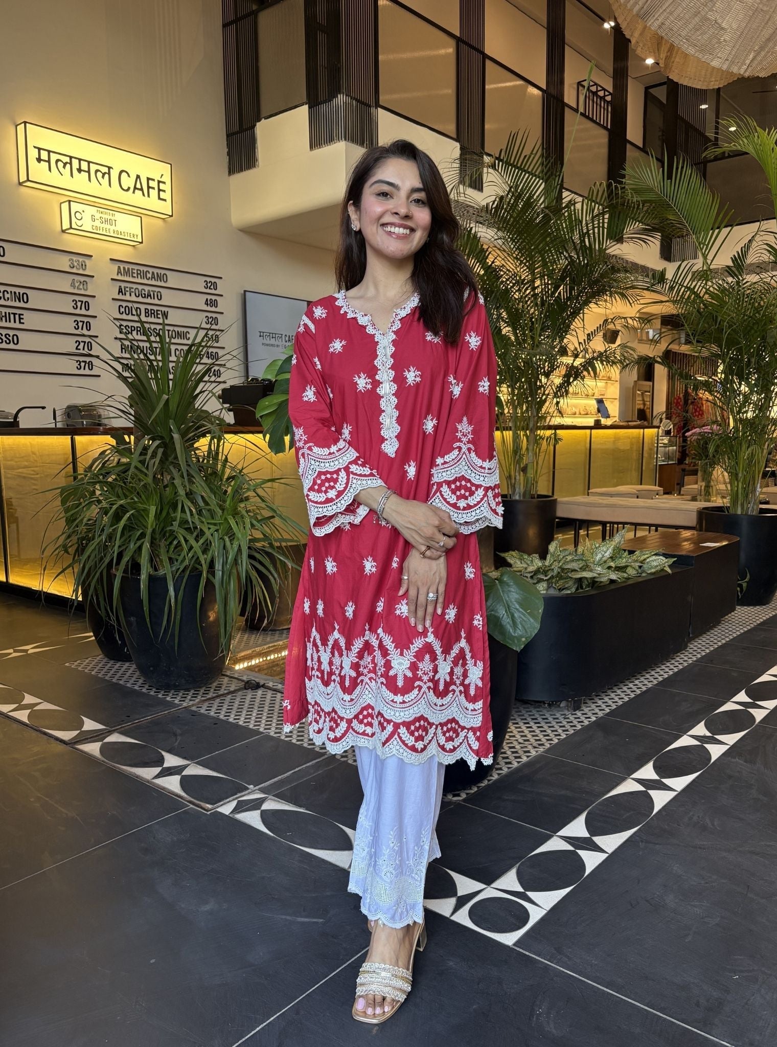 Acoi Supima Cotton Red Kurta Set