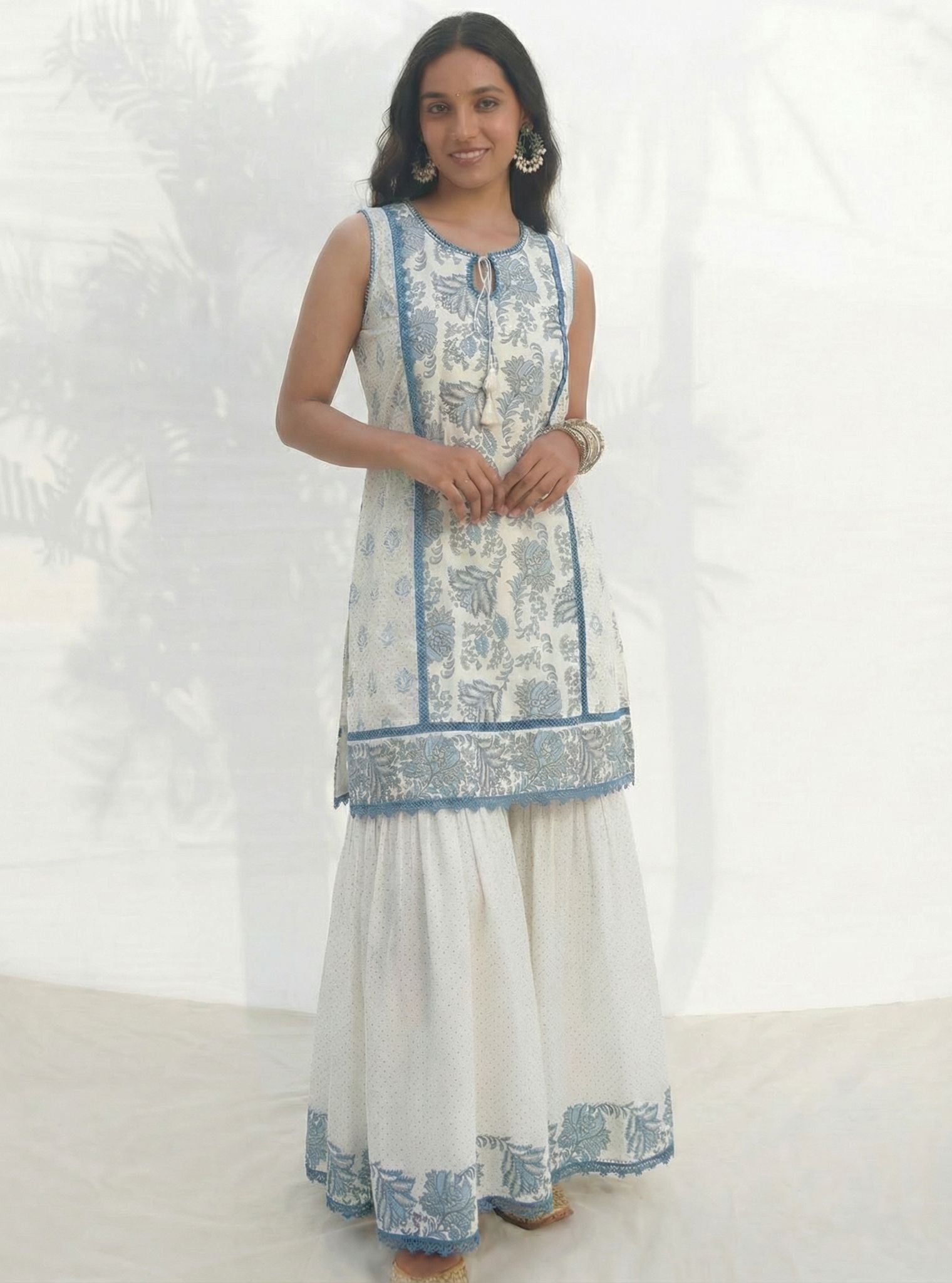 Sakura Supima Cotton Blue Kurta Set
