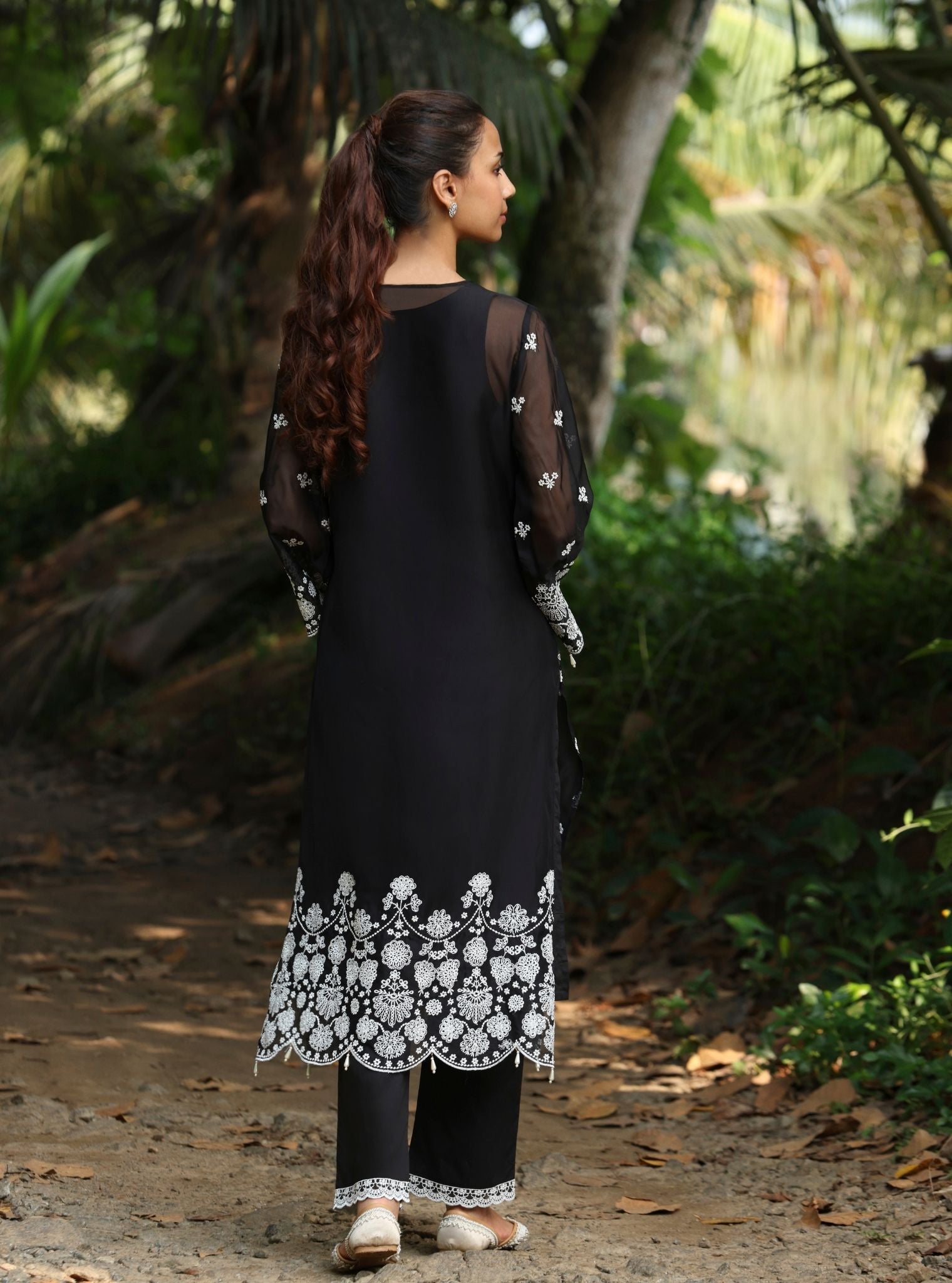 Kiyan Organza Black Kurta Set