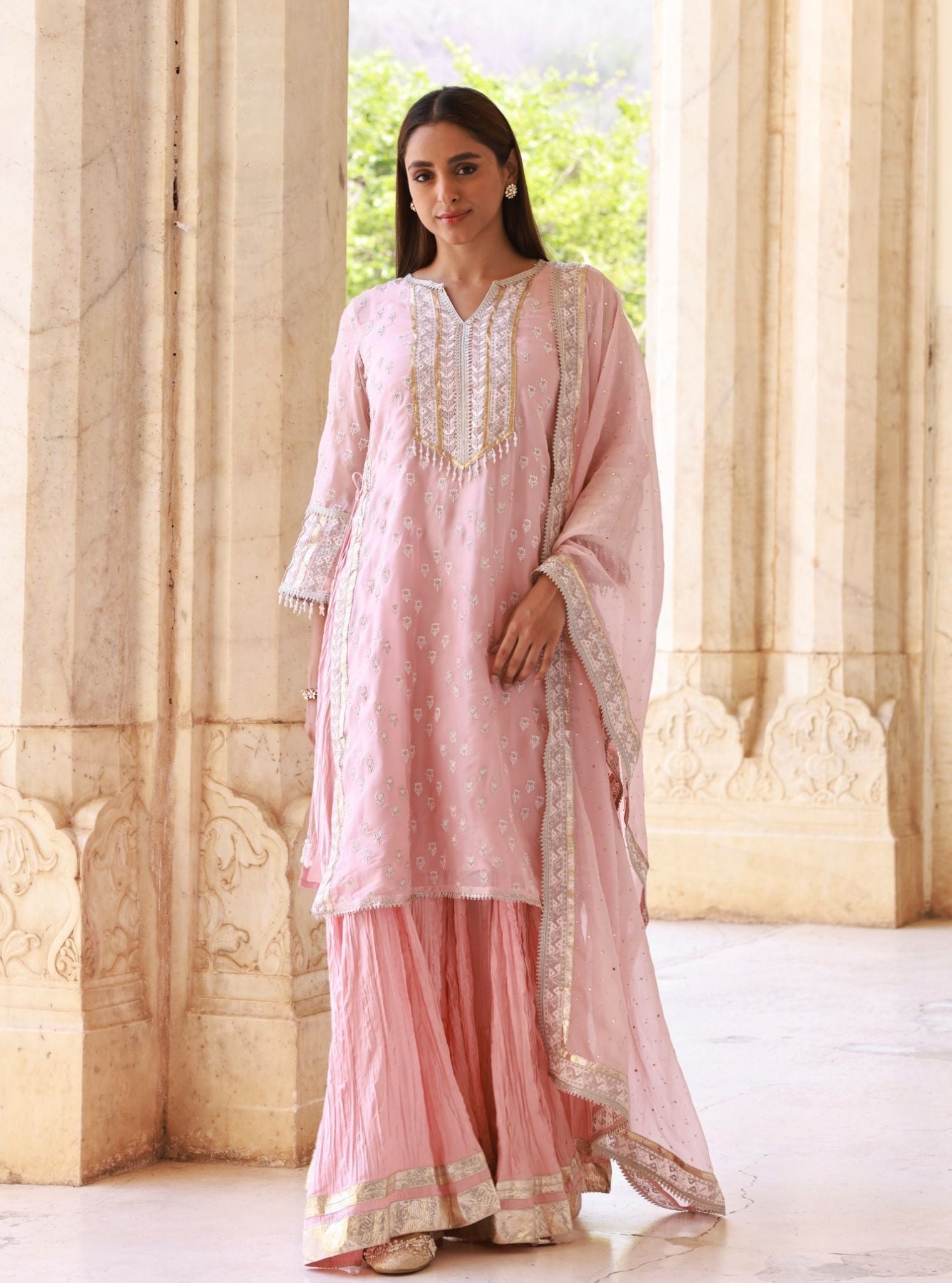 Mulmul Organza Thalisa Pink Dupatta