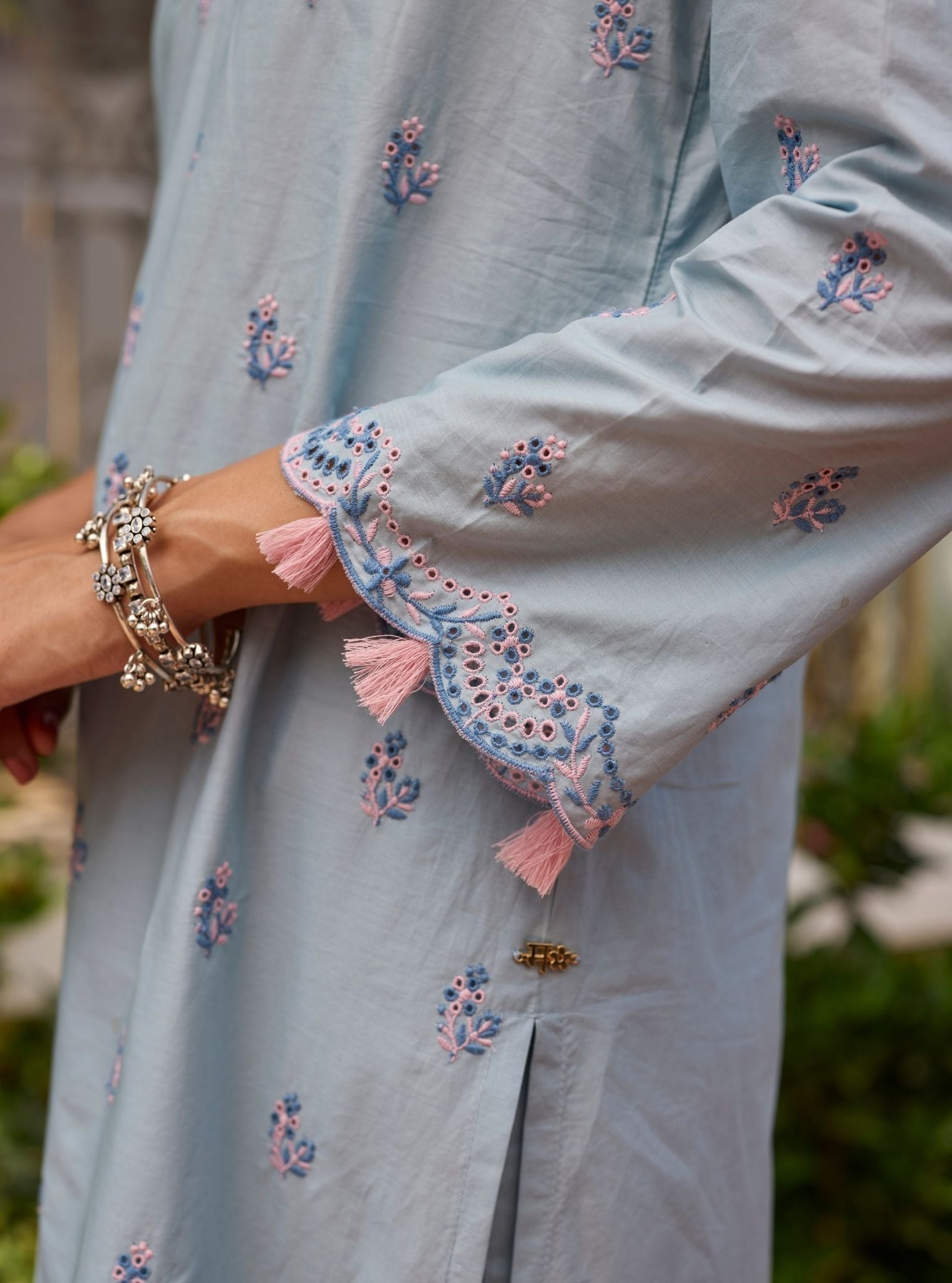 Lumae Supima Cotton Blue Kurta Set