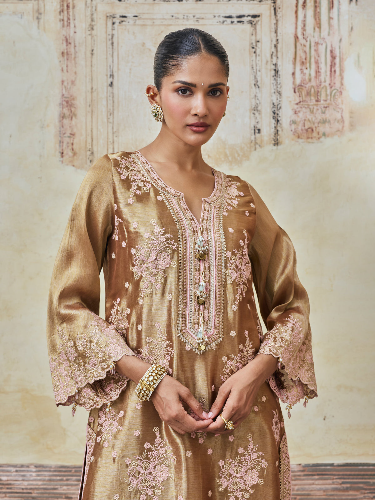 Dariya Bemberg Giraffe Brown Kurta Set