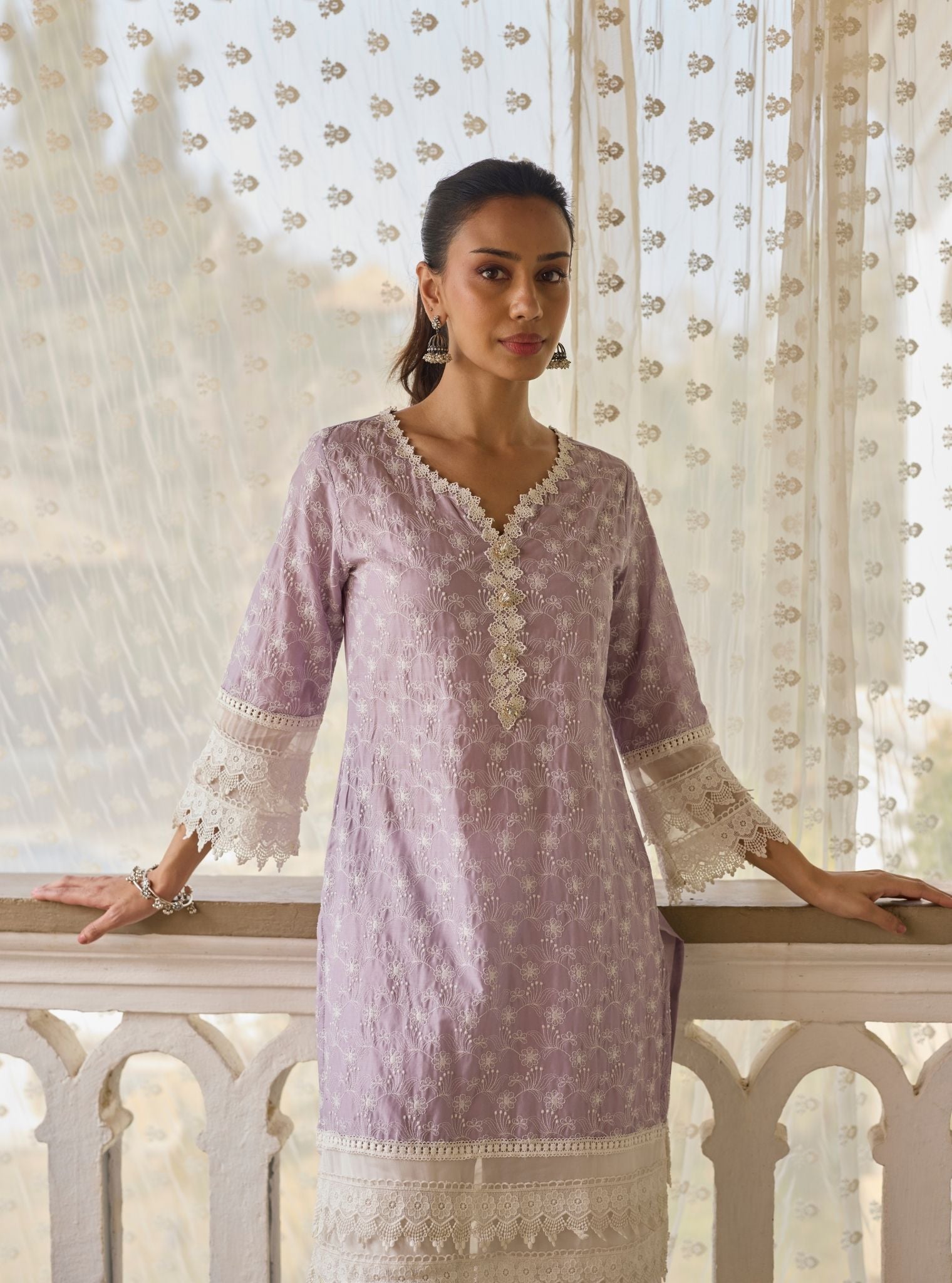 Ivy Supima Cotton Lilac Kurta Set
