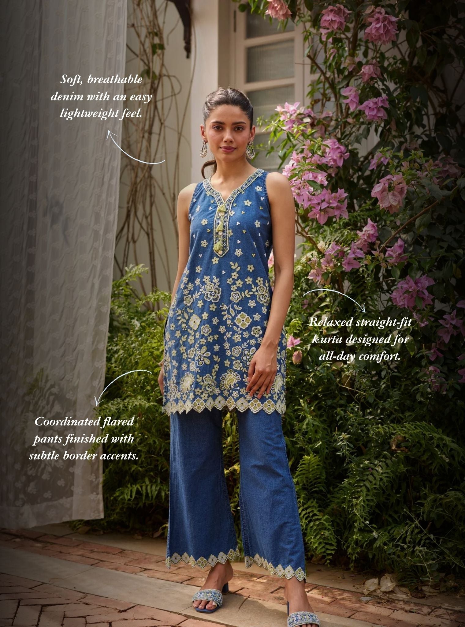 Mava Denim Kurta Set