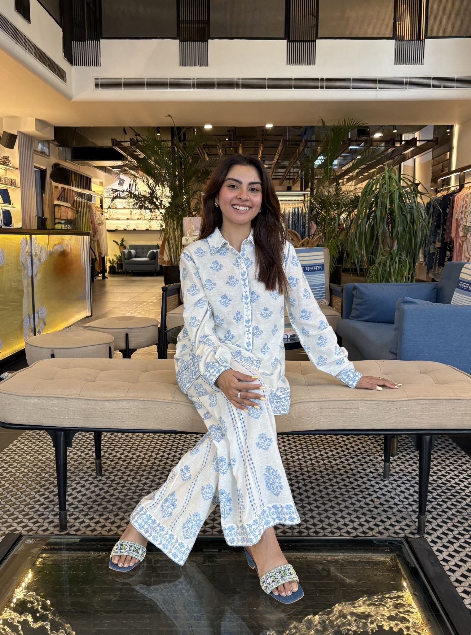 Vaani Linen Off White Co-Ord Set