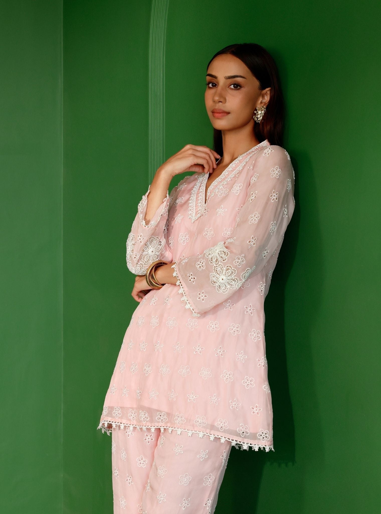 Audley Organza Pink Co-ord Set
