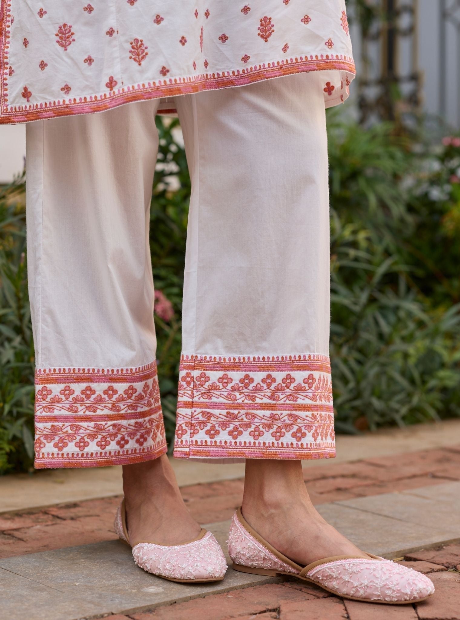 Vysa Supima Cotton White Kurta Set