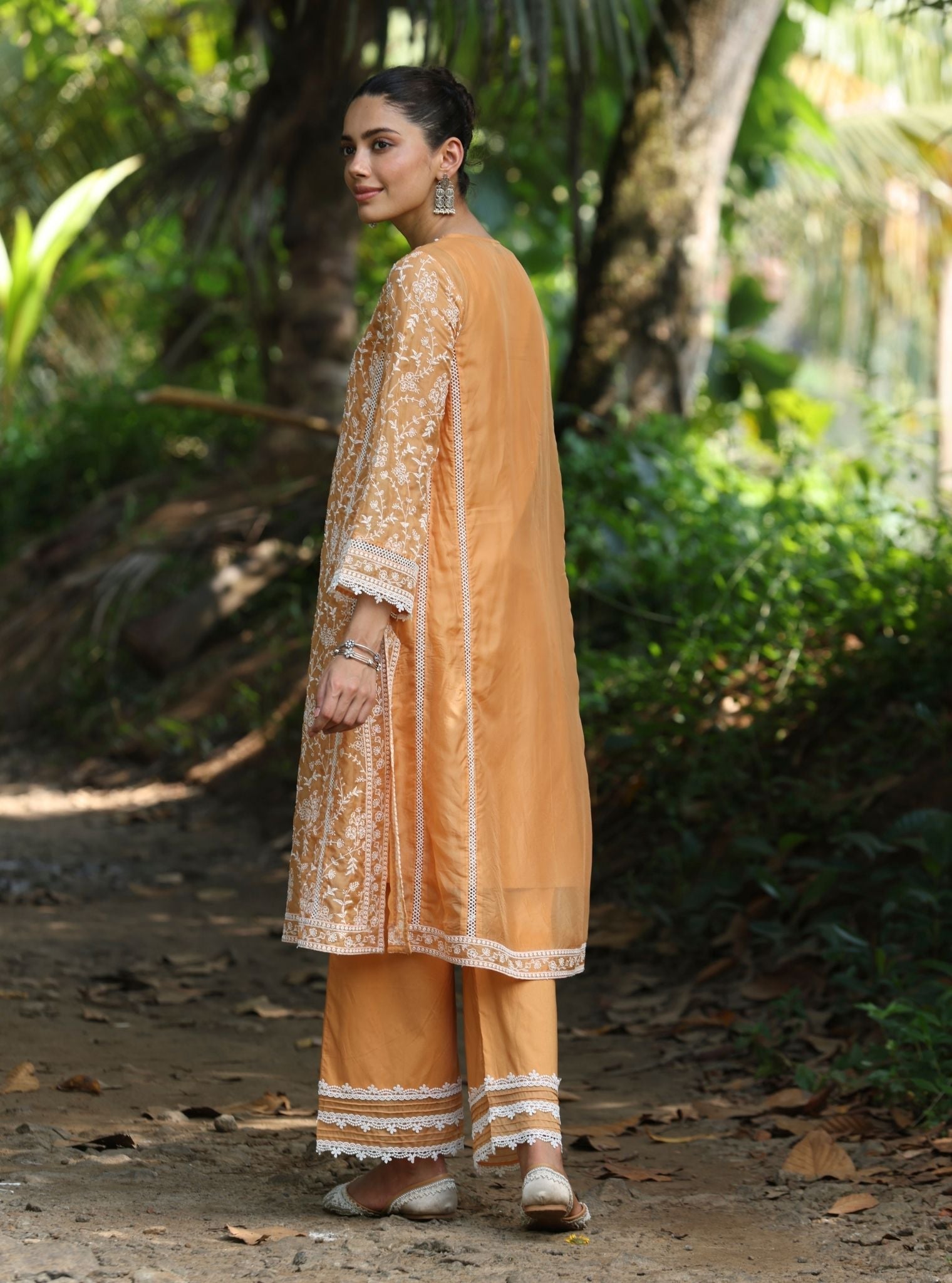 Caara Organza Orange Kurta Set