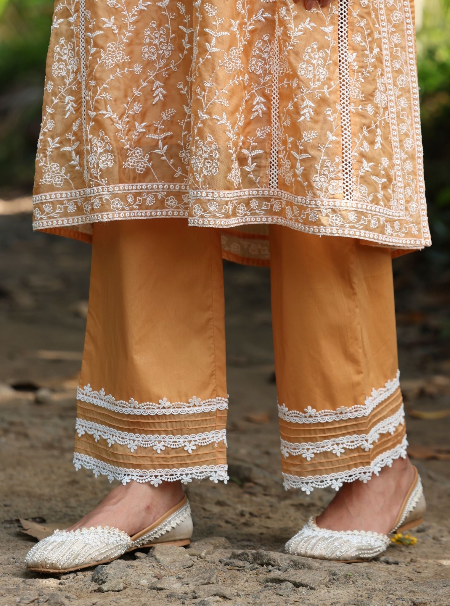Caara Organza Orange Kurta Set