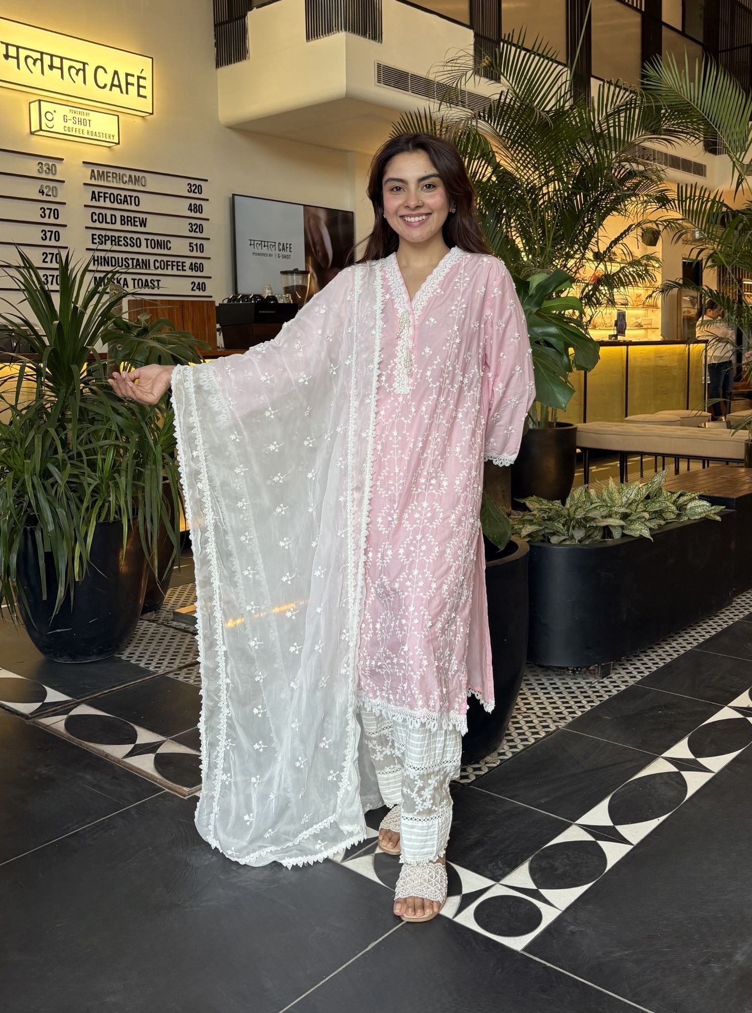 Veliena Supima Cotton Pink Kurta Set