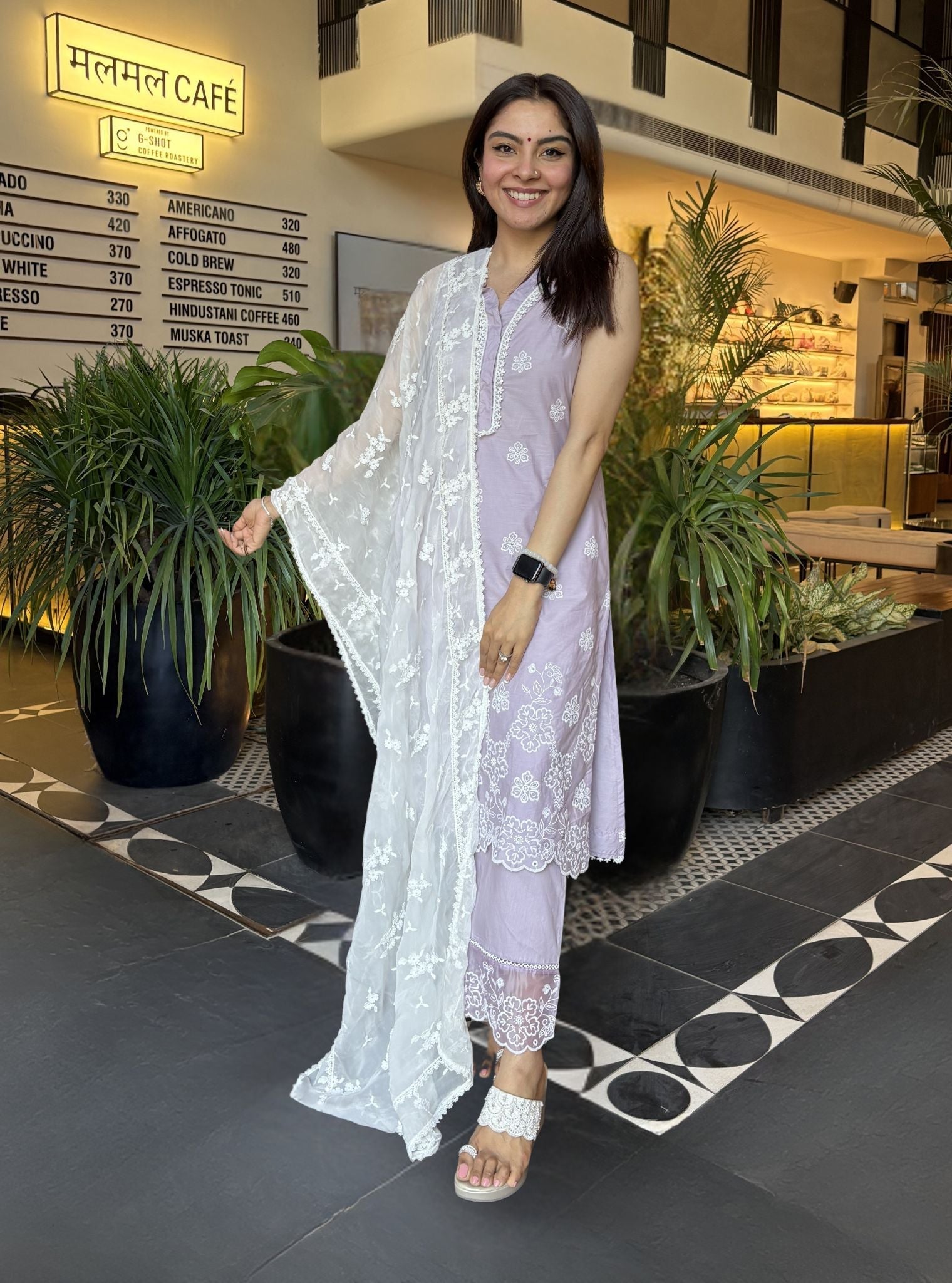 Tesni Supima Cotton Lilac Kurta Set