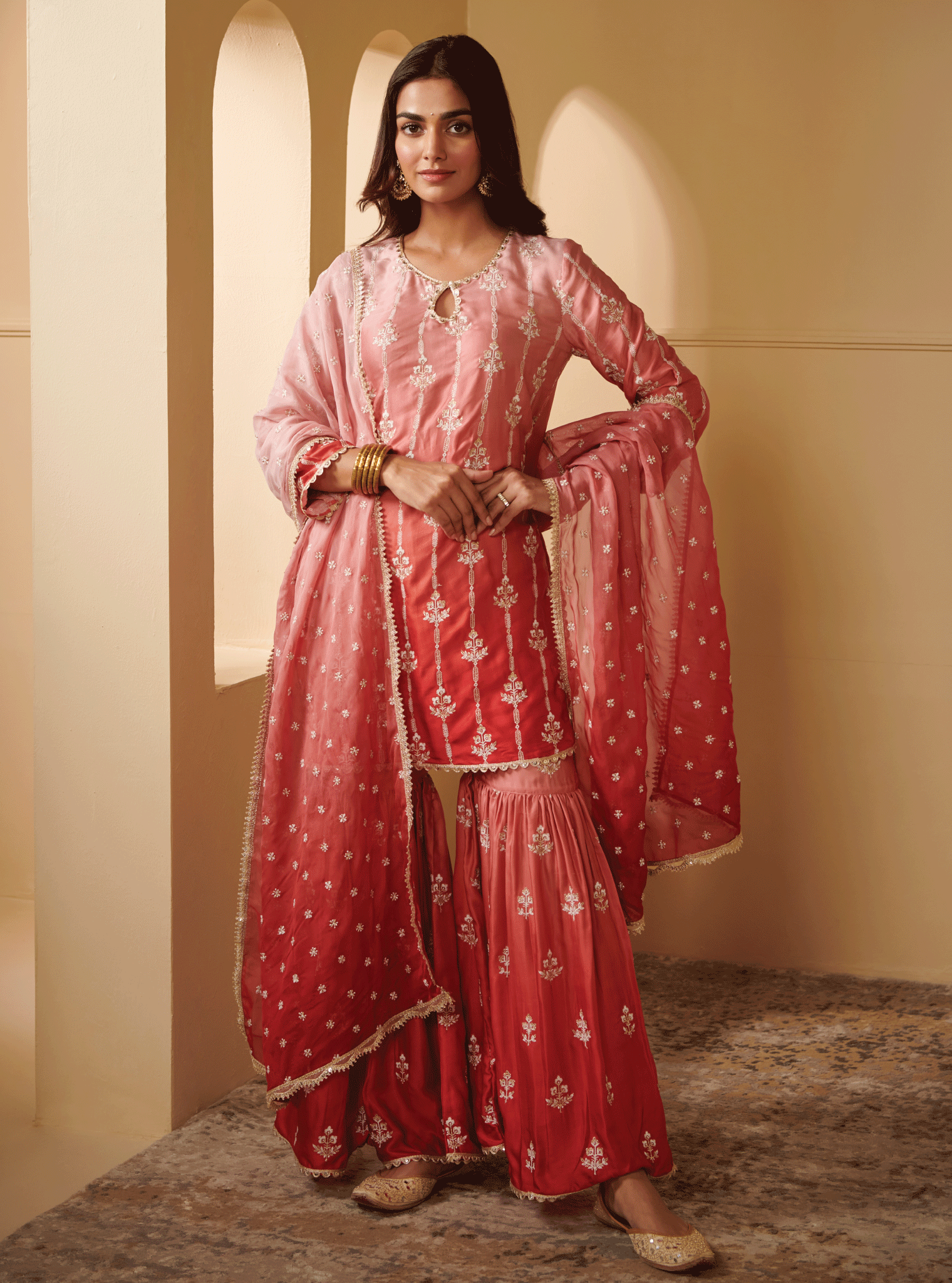 Mulmul Supima Cotton Enya Pink Dupatta