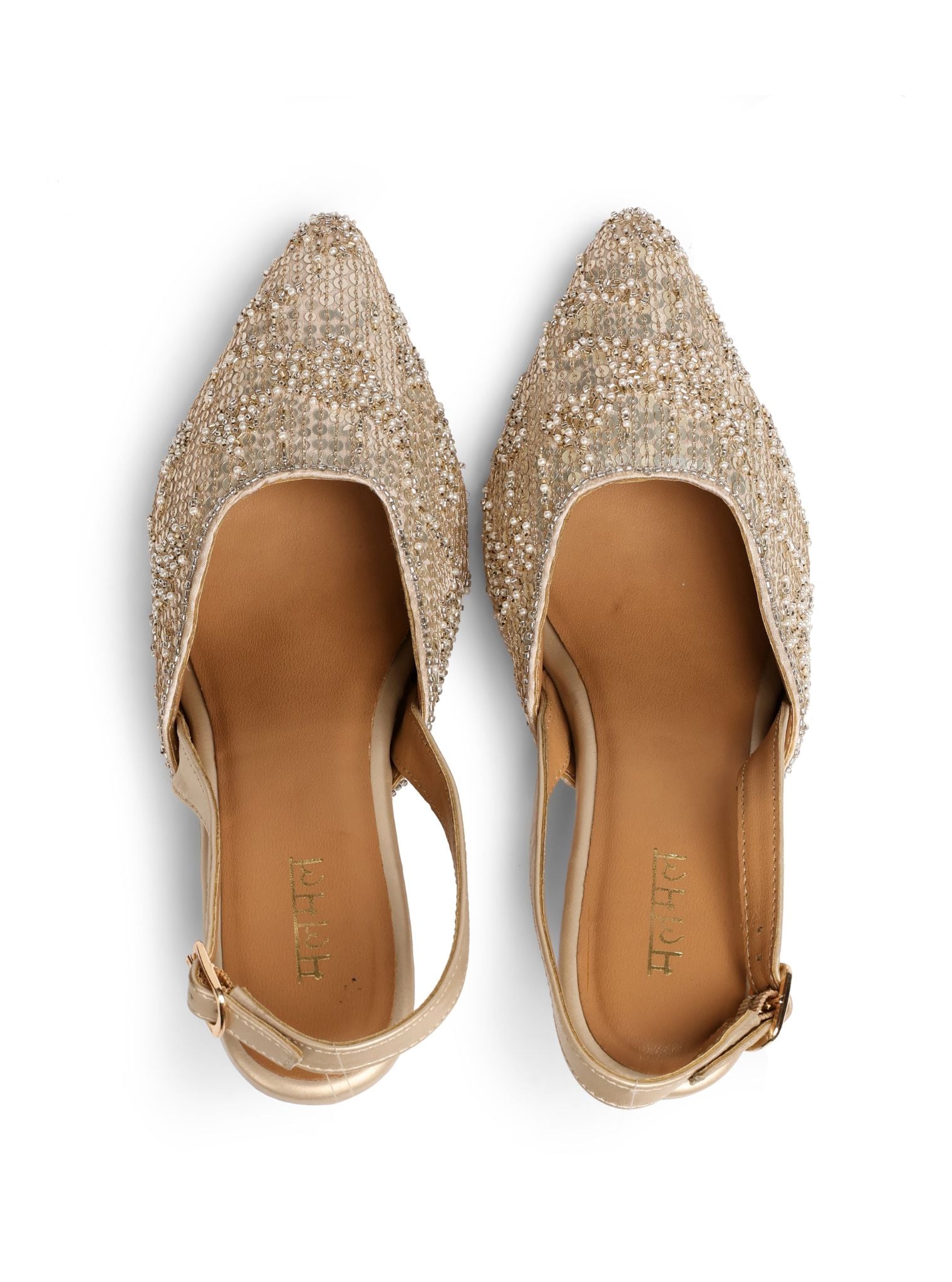 Naira Antique Gold Vegan Pointy Heel