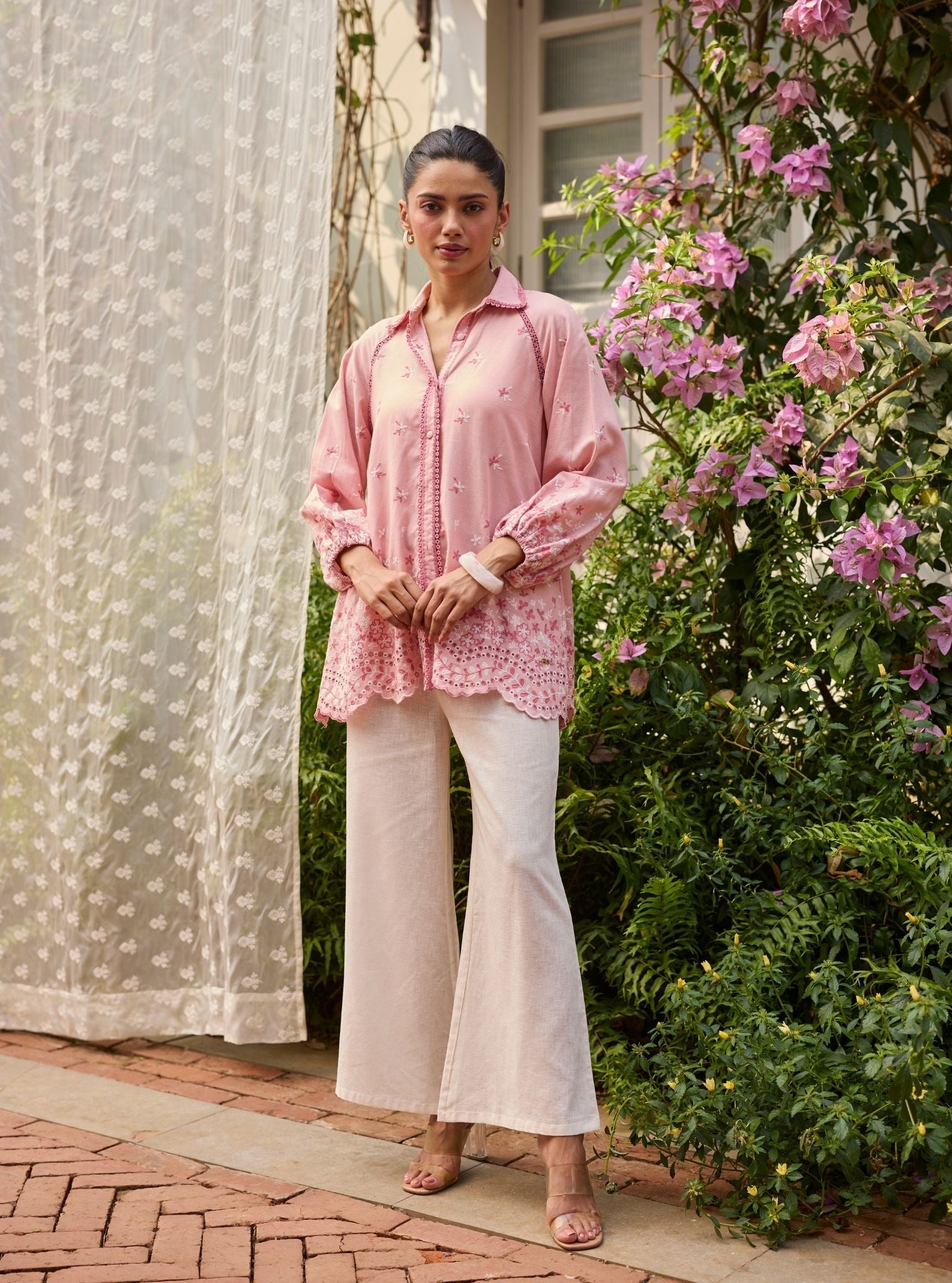 Ihra Linen Pink Shirt