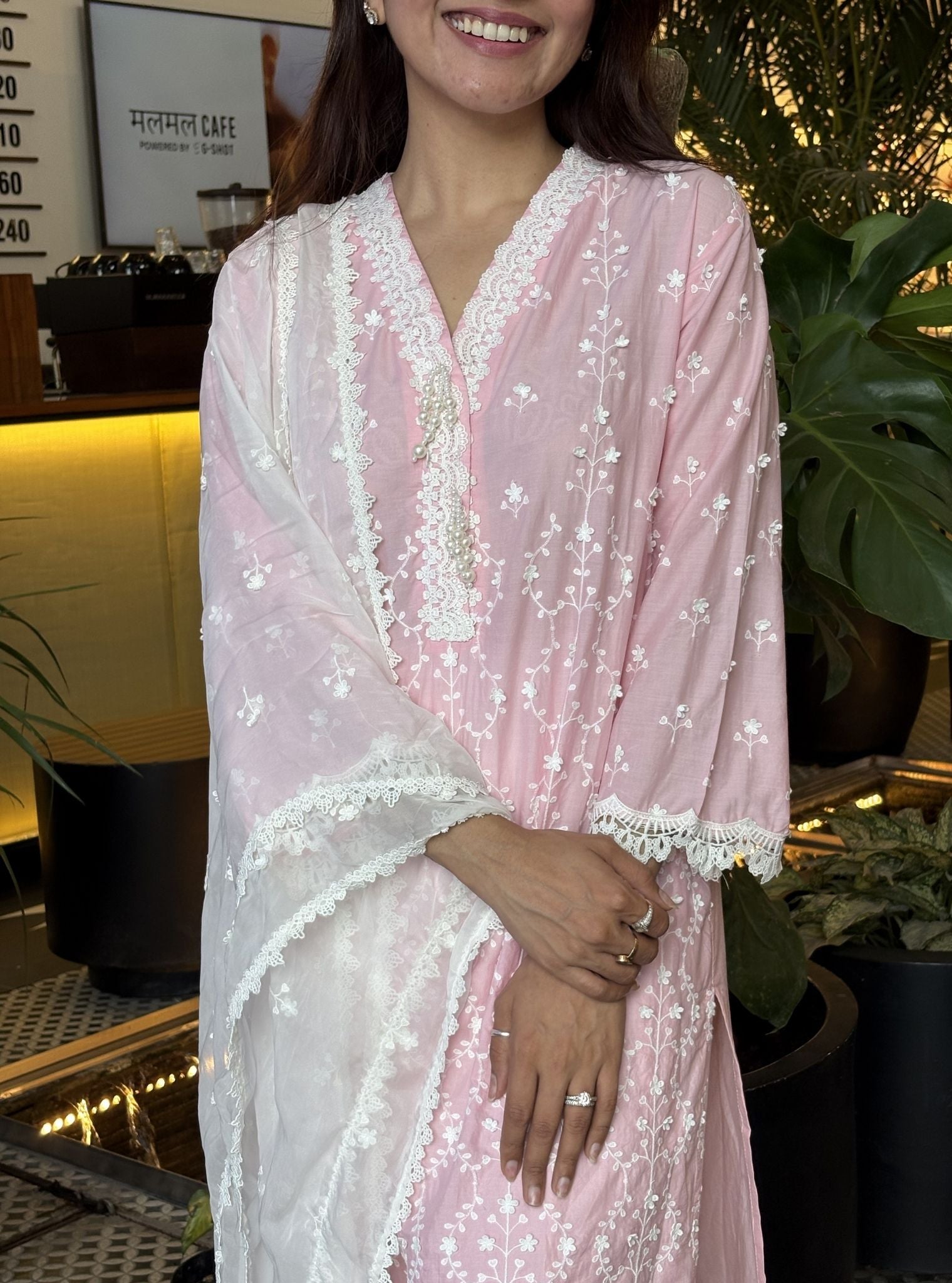 Veliena Supima Cotton Pink Kurta Set