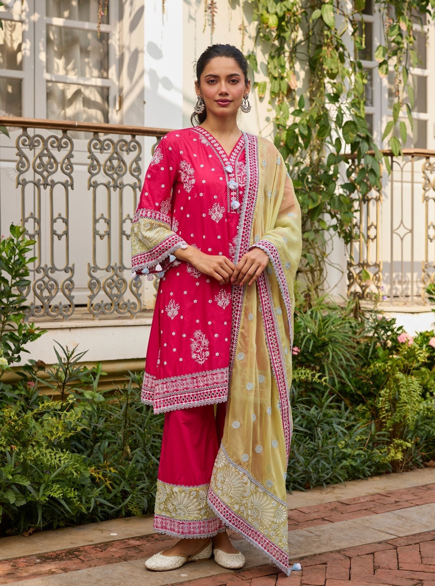 Seya Supima Cotton Fuchsia Kurta Set