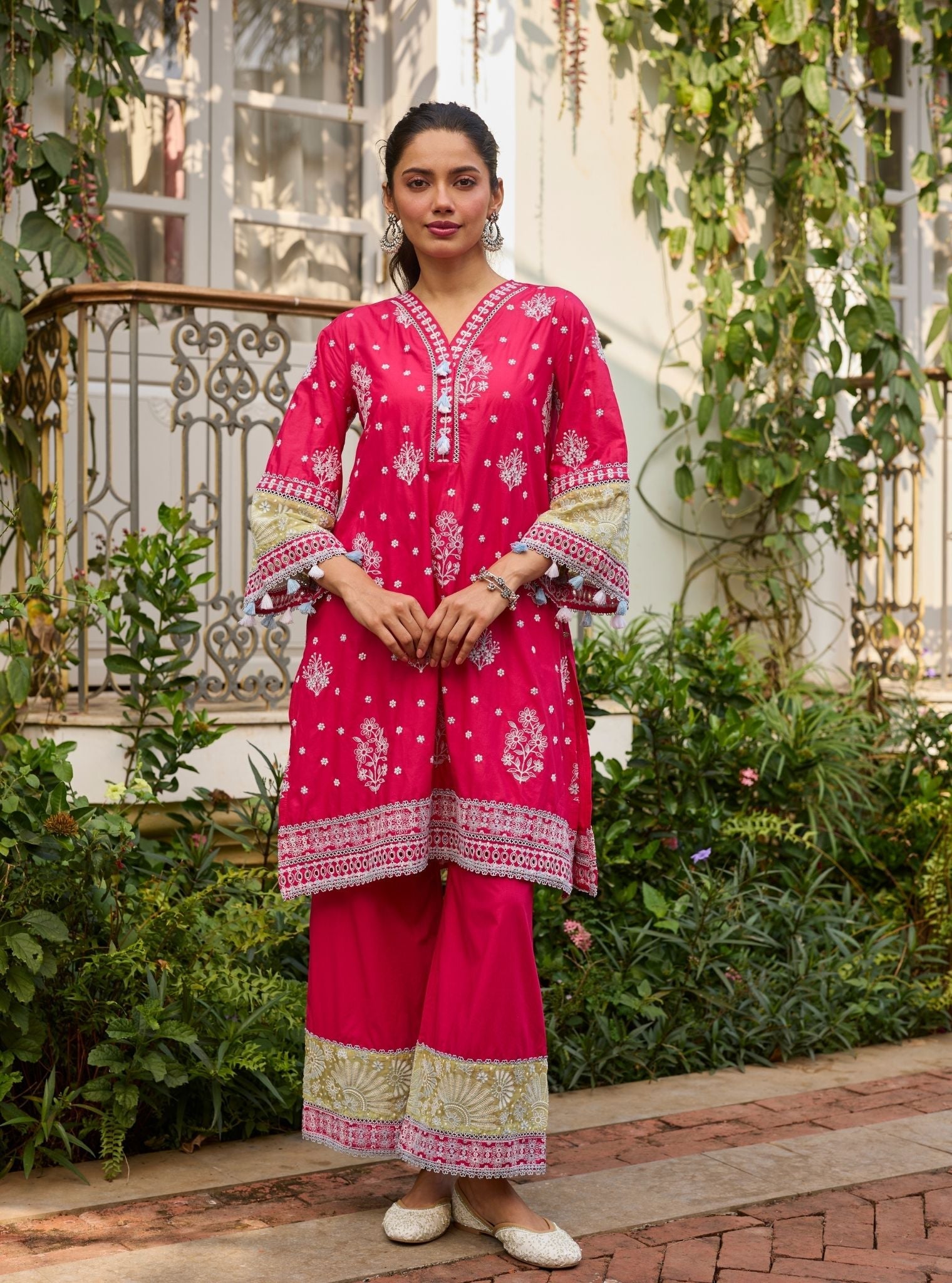 Seya Supima Cotton Fuchsia Kurta Set