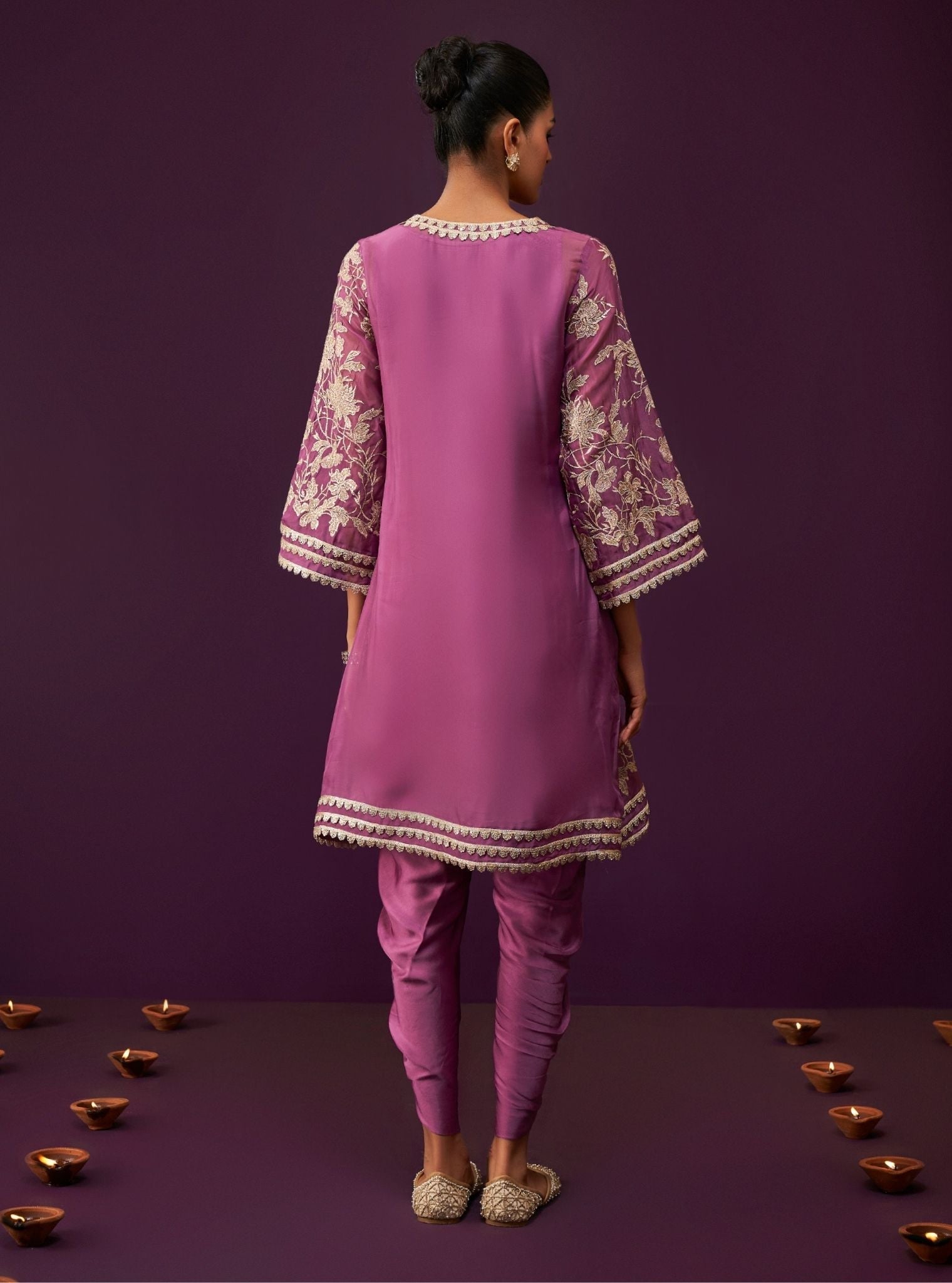 Sunee Organza Grape Kurta Set