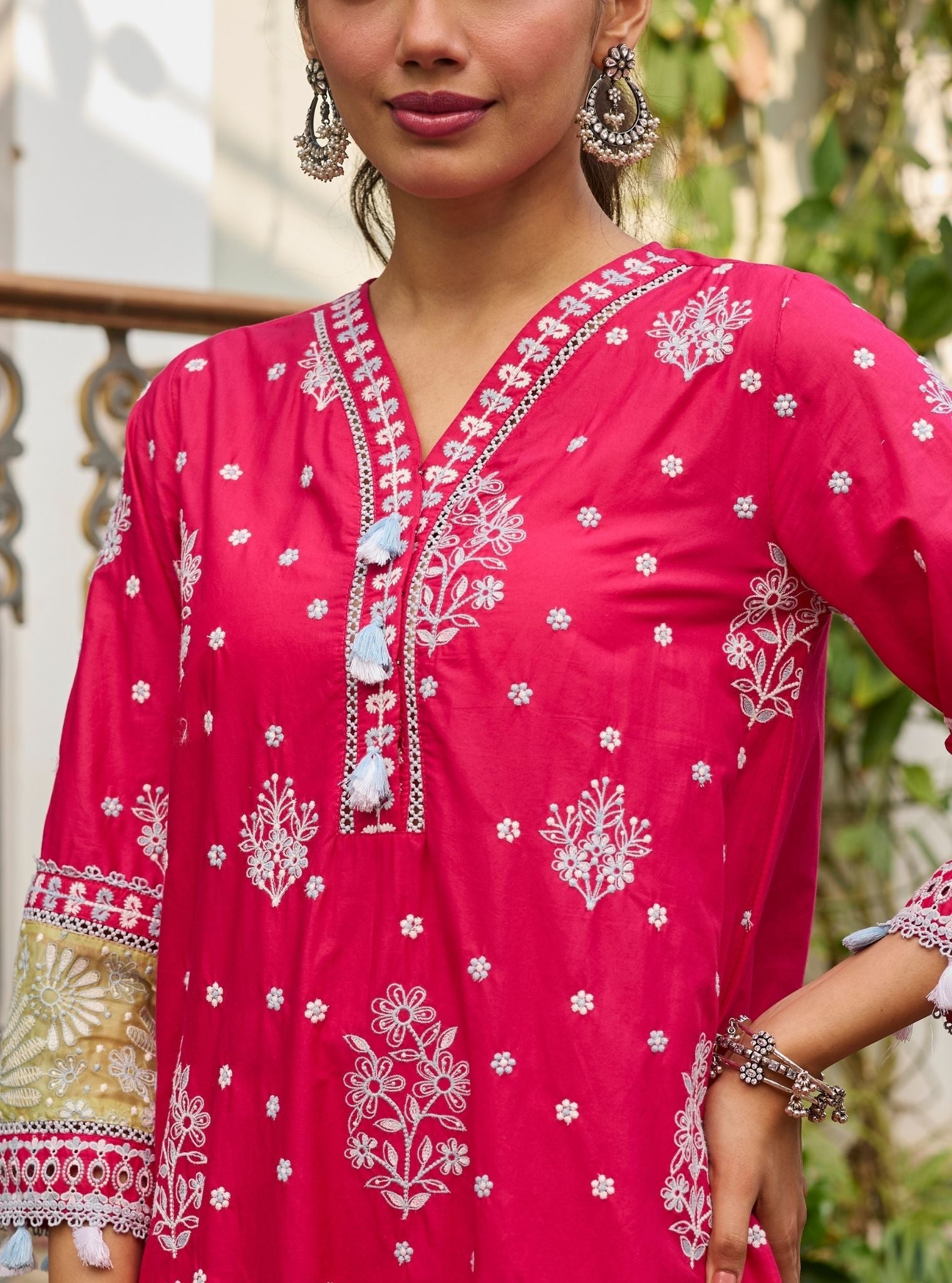 Seya Supima Cotton Fuchsia Kurta Set