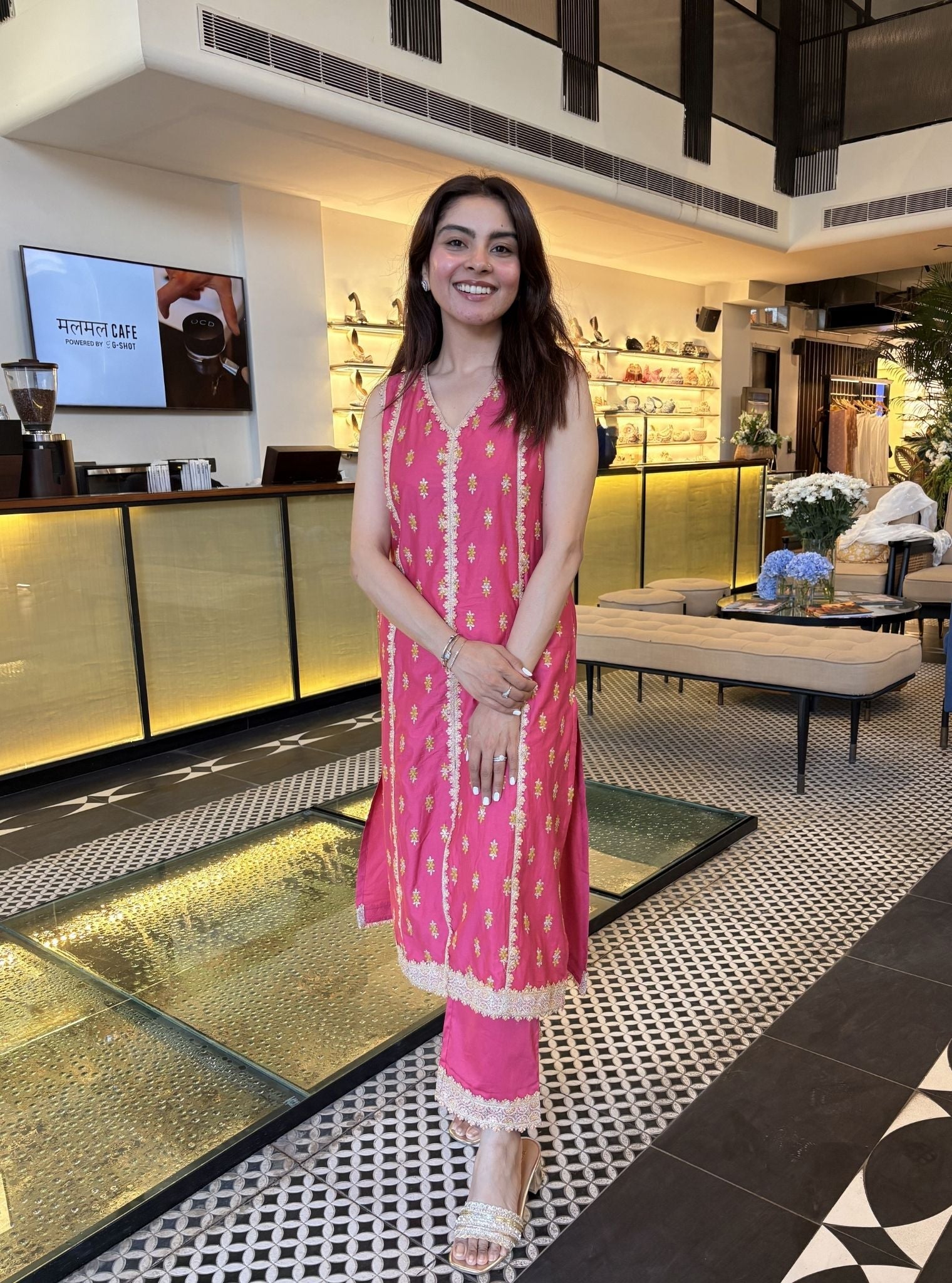 Fanaa Pima Satin Fuchsia Kurta Set