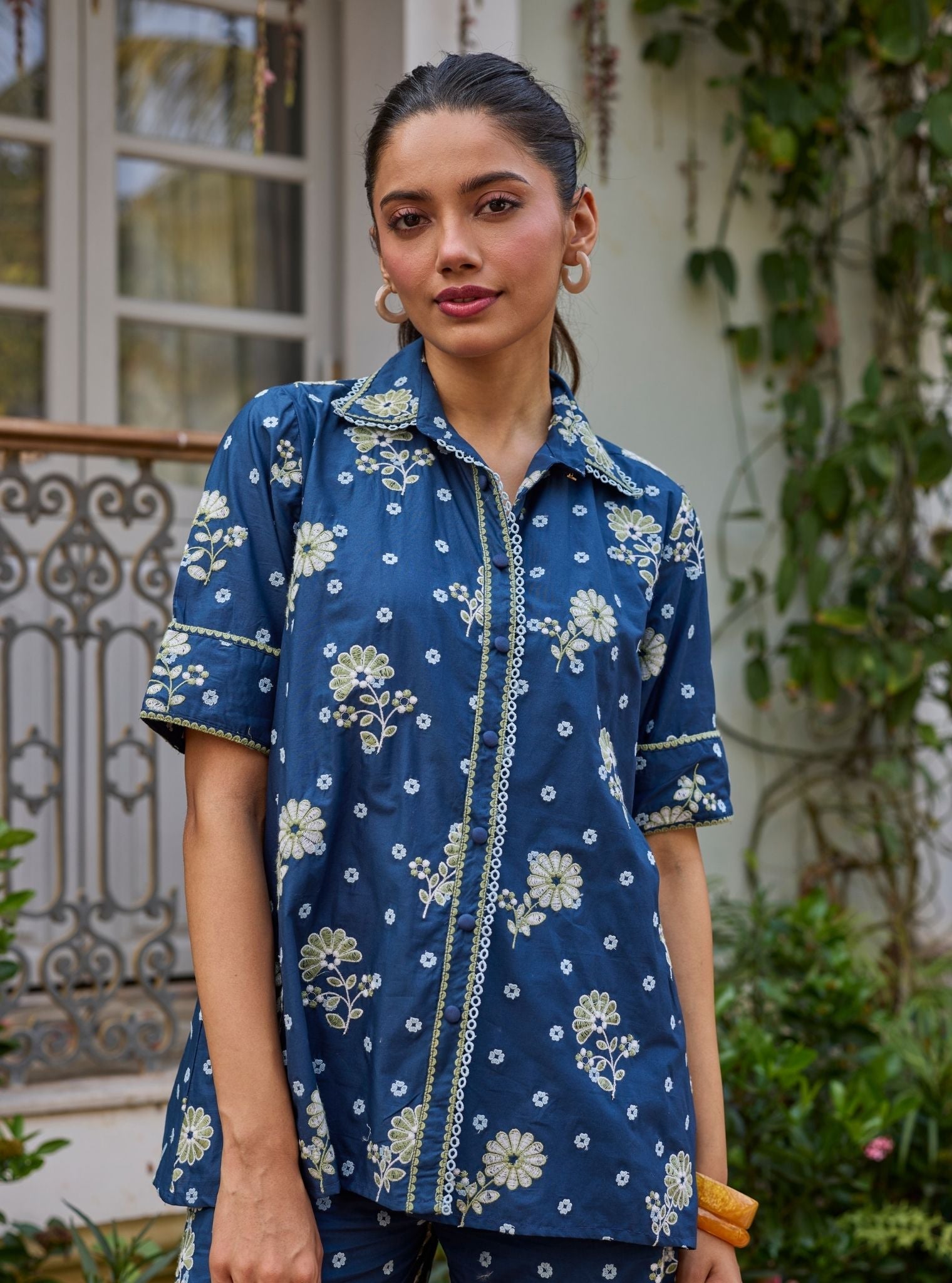 Aamrai Supima Cotton Navy Co-ord Set