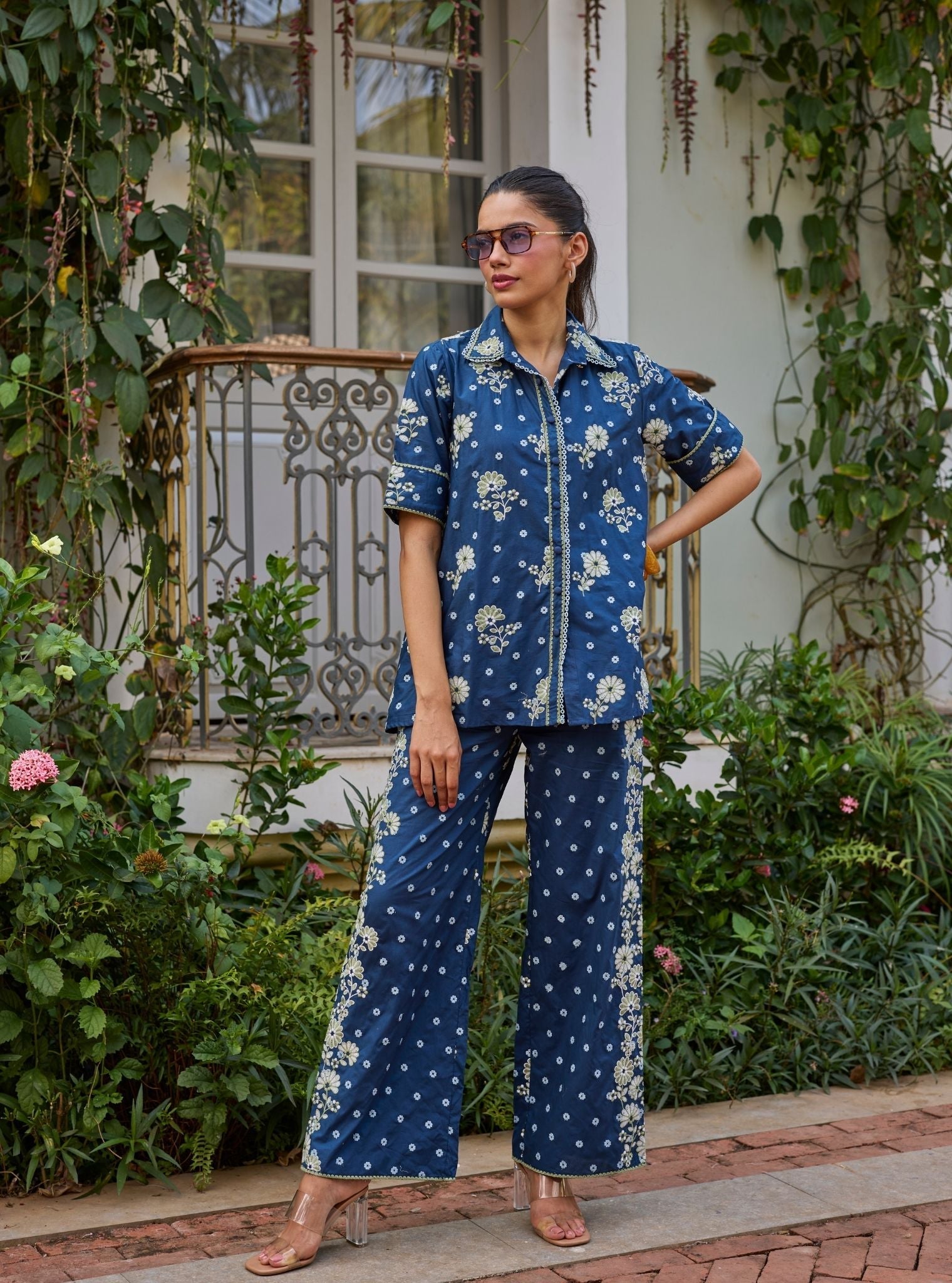 Aamrai Supima Cotton Navy Co-ord Set