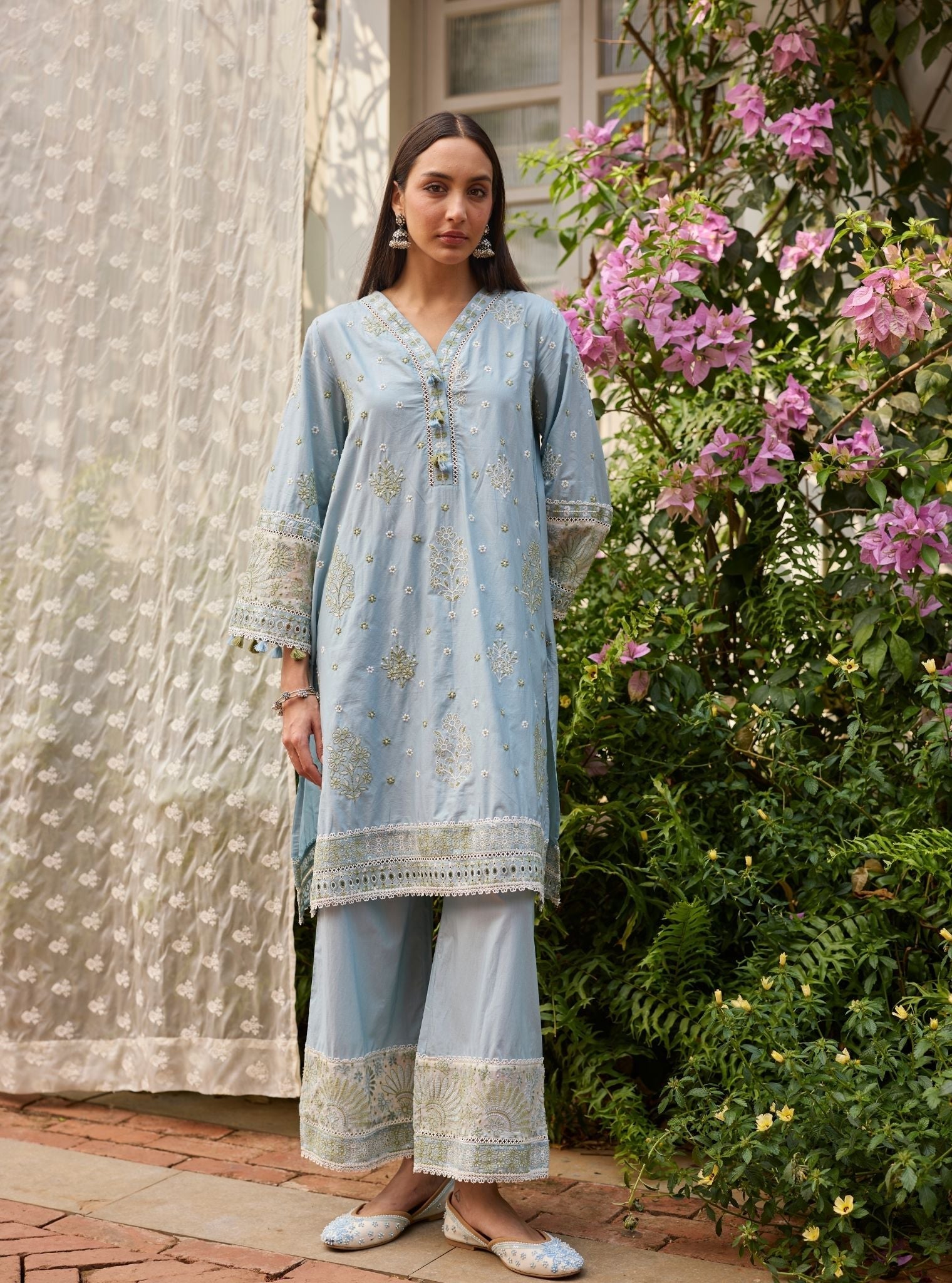 Seya Supima Cotton Blue Kurta Set