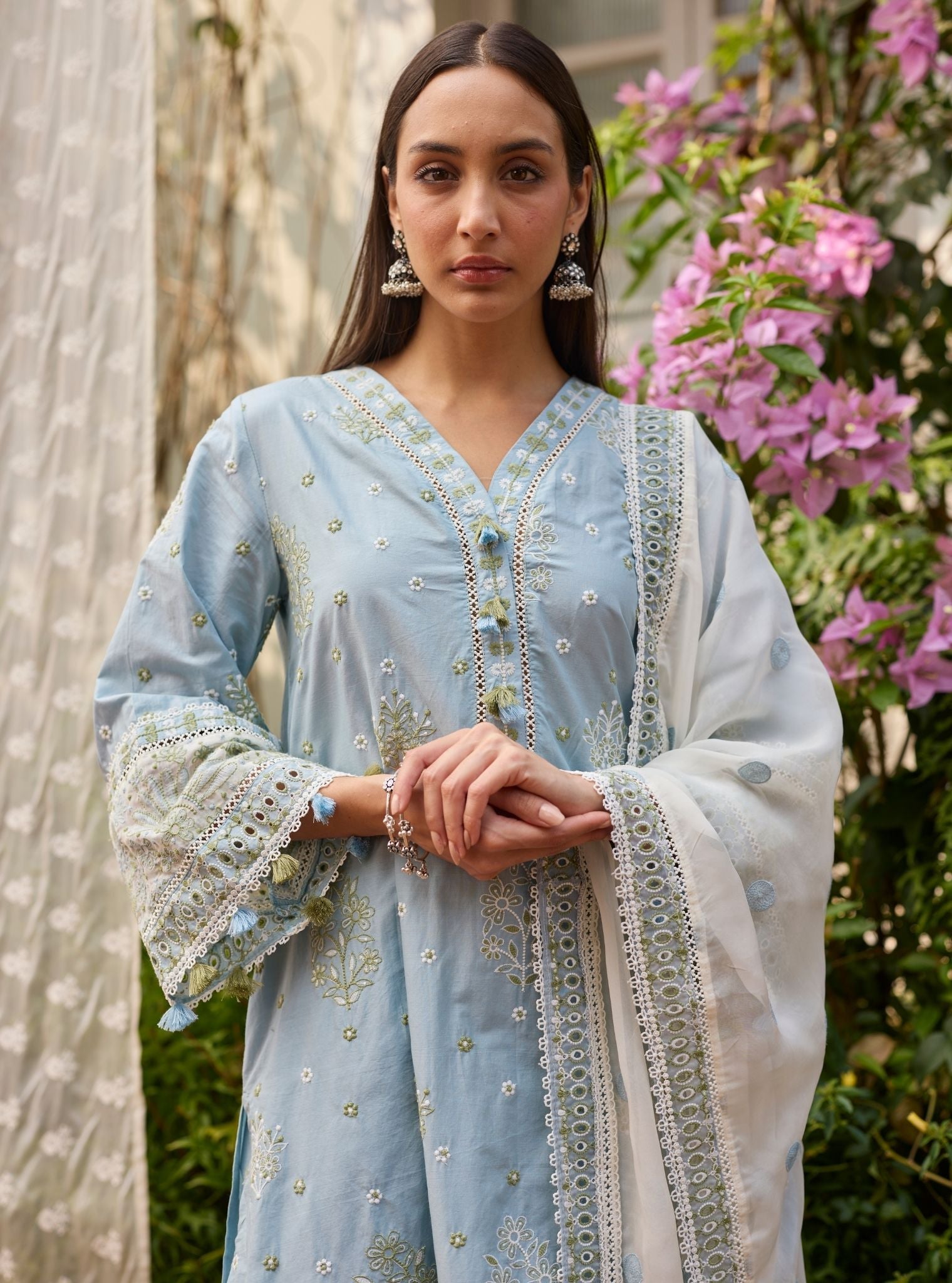 Seya Supima Cotton Blue Kurta Set
