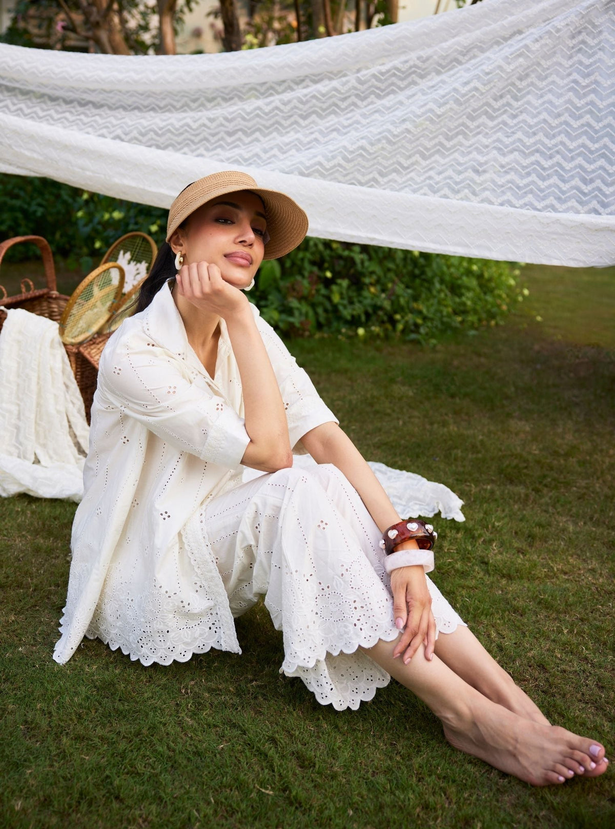 Tamara Supima Cotton Off White Co-ord Set