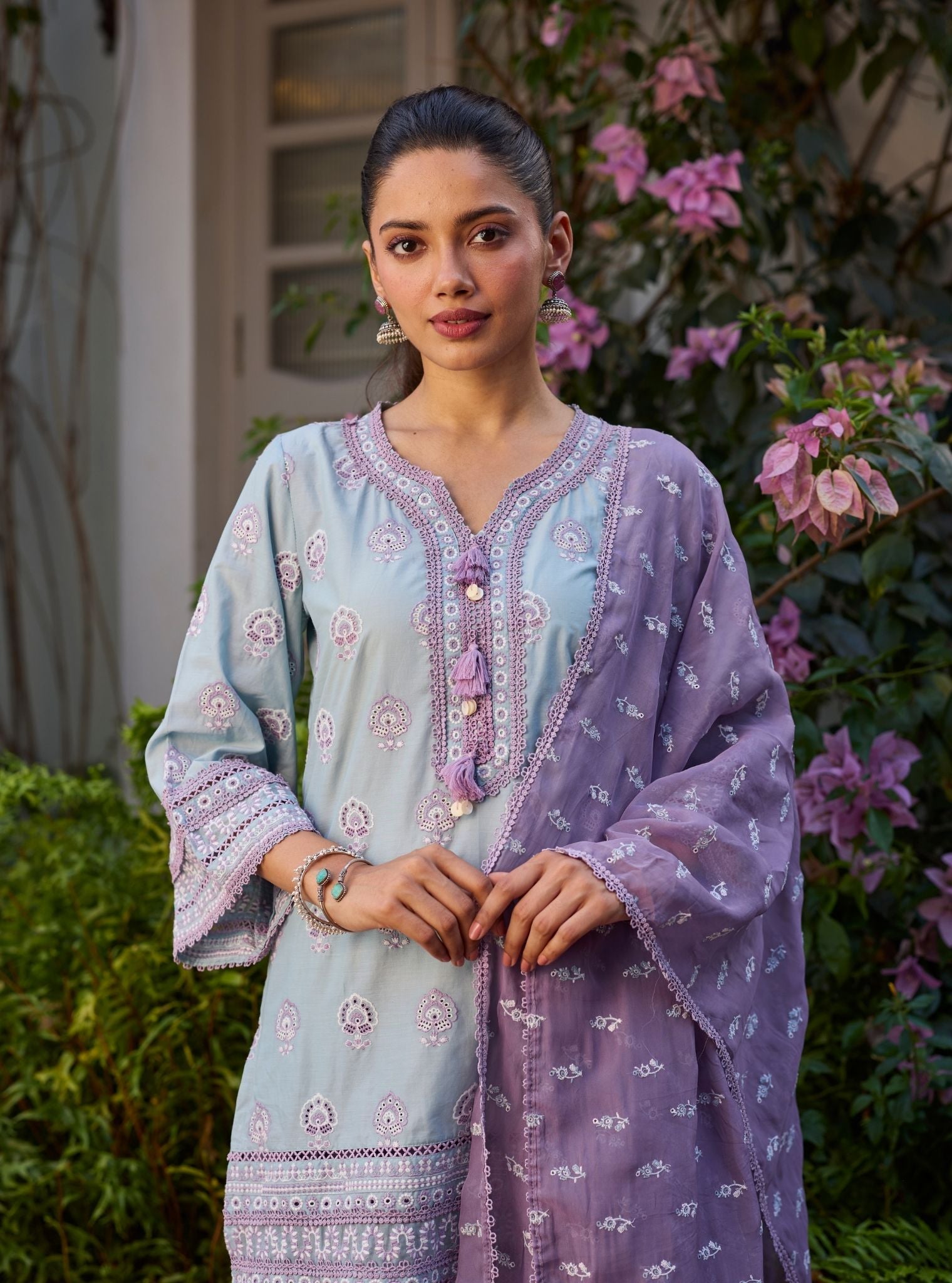 Ruo Supima Cotton Blue Kurta Set