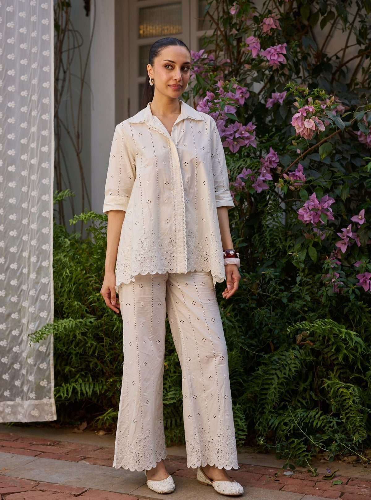 Tamara Supima Cotton Off White Co-ord Set