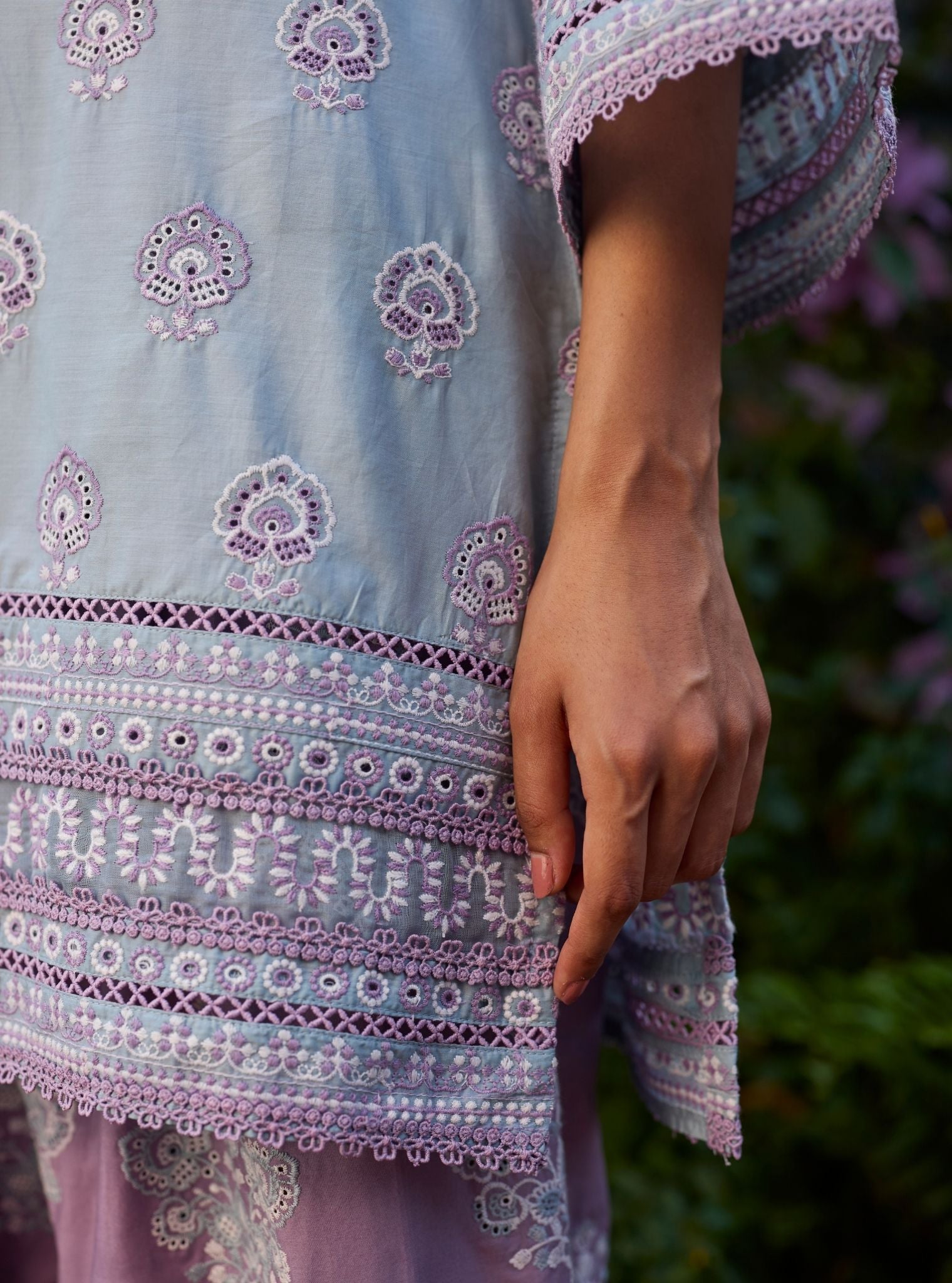 Ruo Supima Cotton Blue Kurta With Farshi Salwar