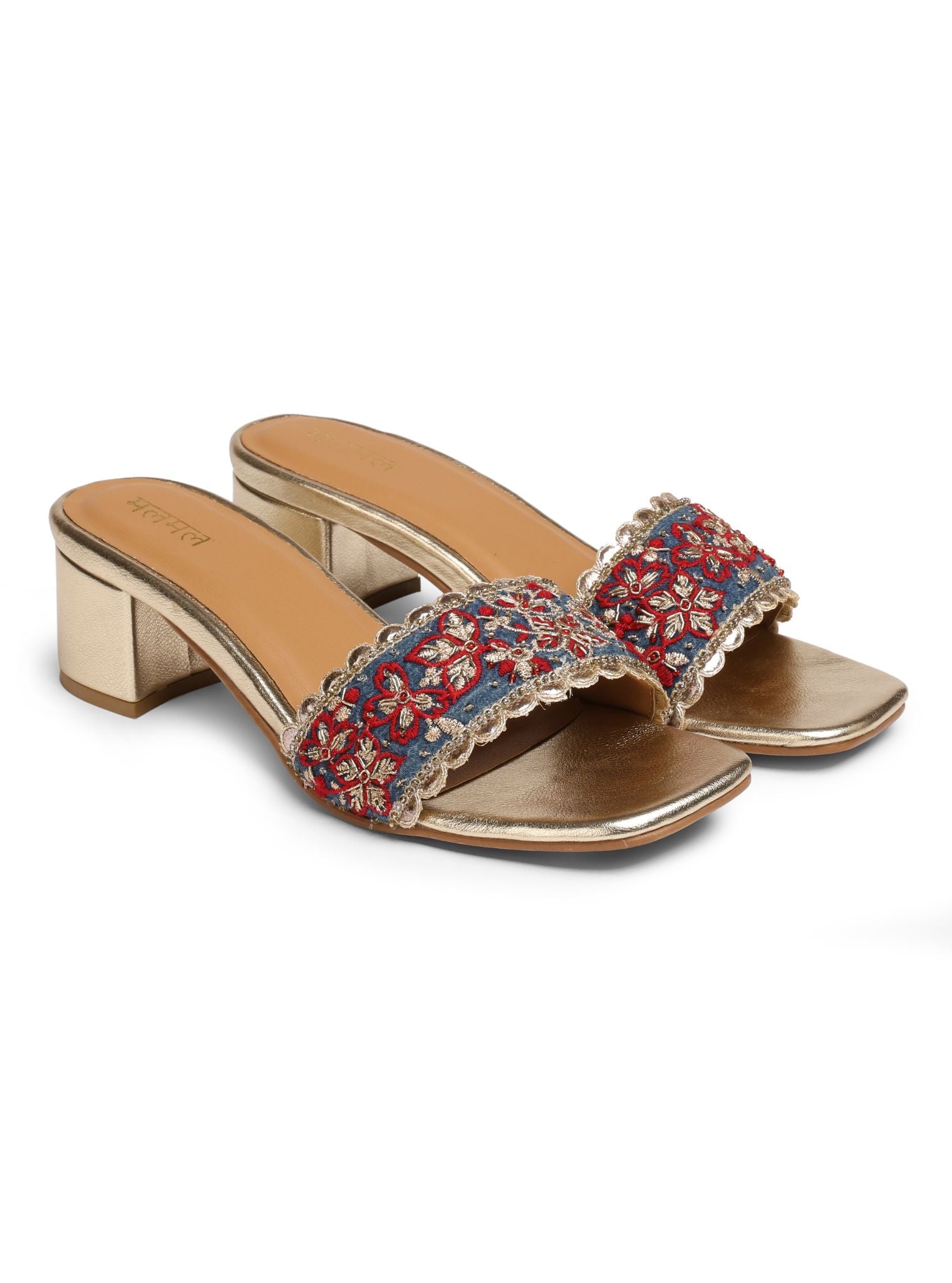 Scarlet Blue Denim Block Heel