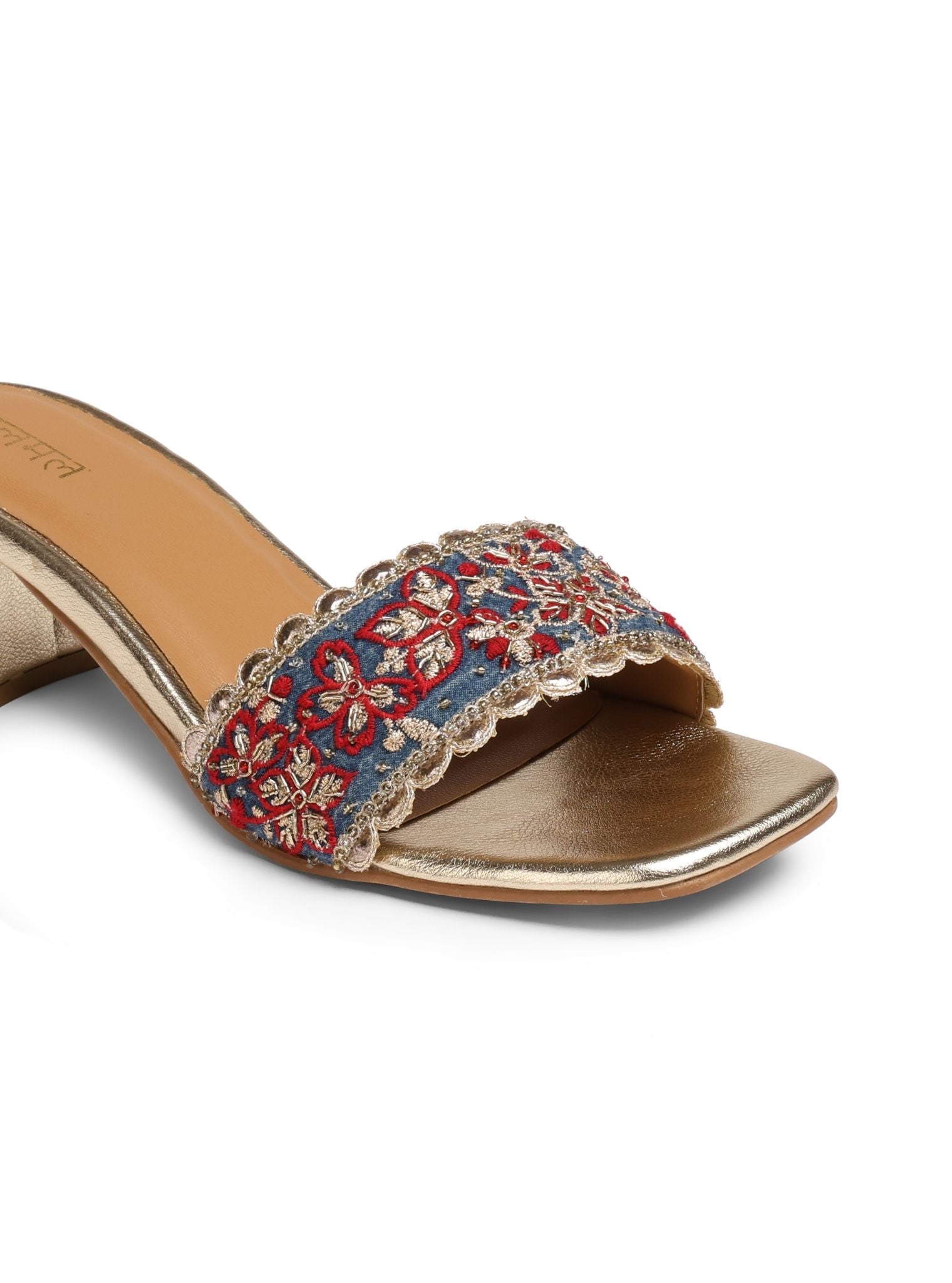 Scarlet Blue Denim Block Heel