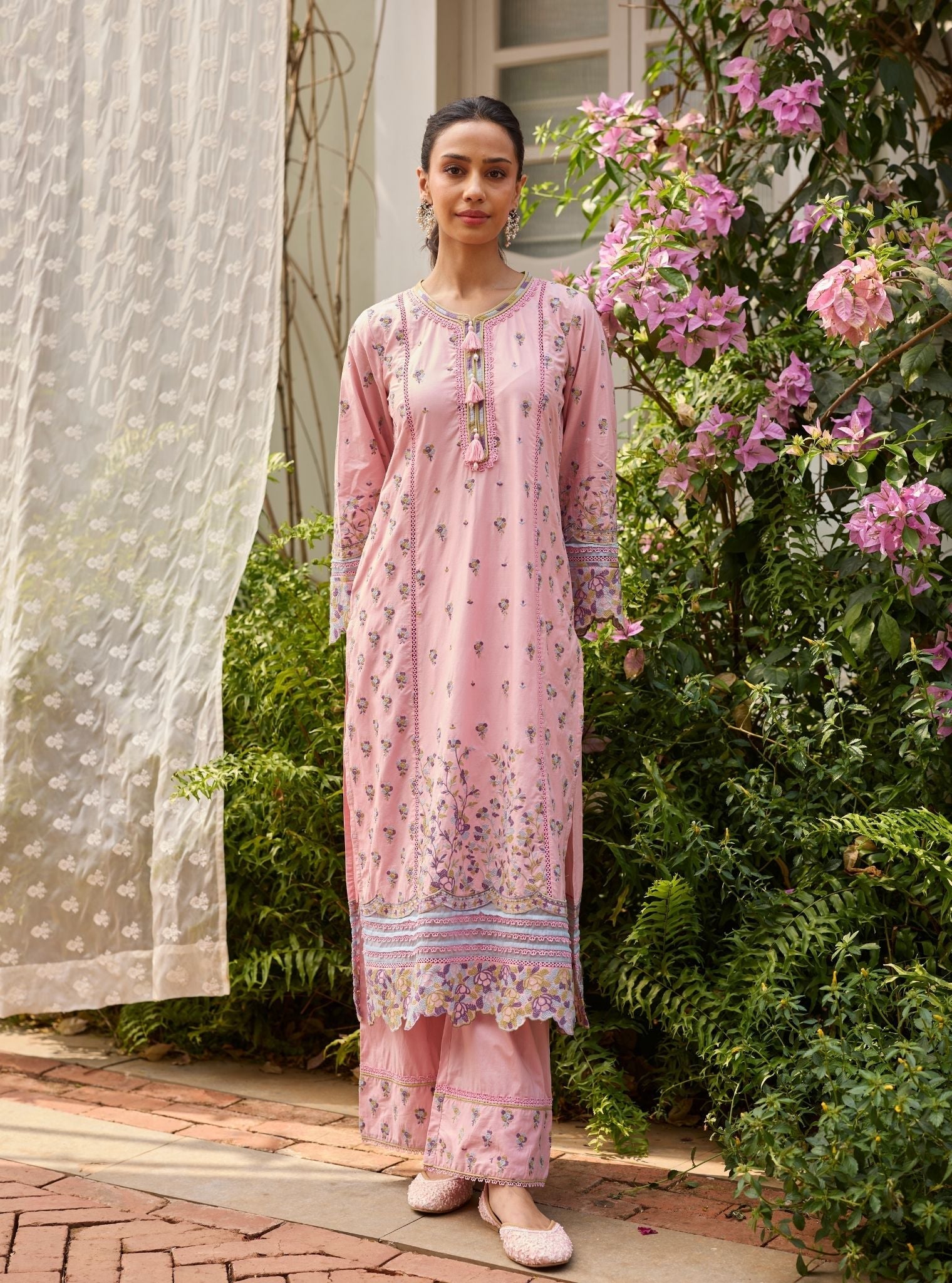 Lyo Supima Cotton Pink Kurta Set
