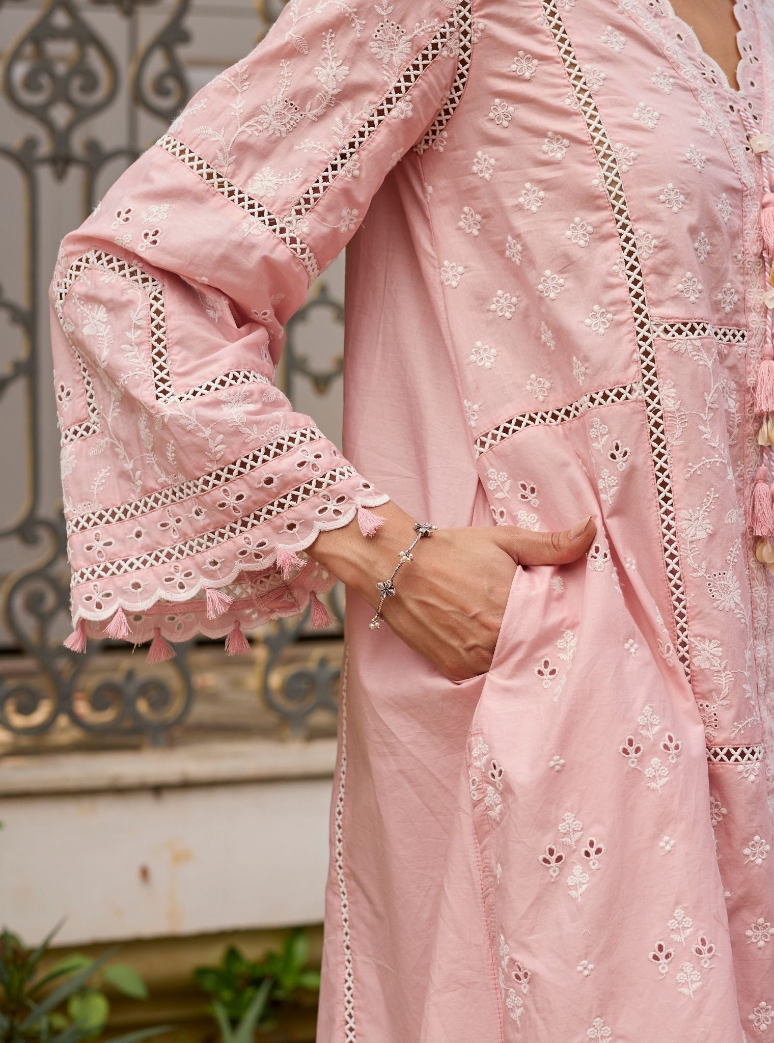 Enao Supima Cotton Pink Short Kurta Set