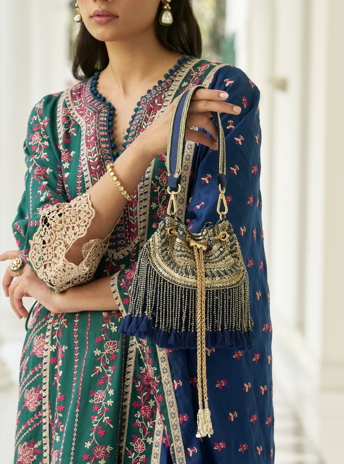 Emily Blue Stylised Handbag