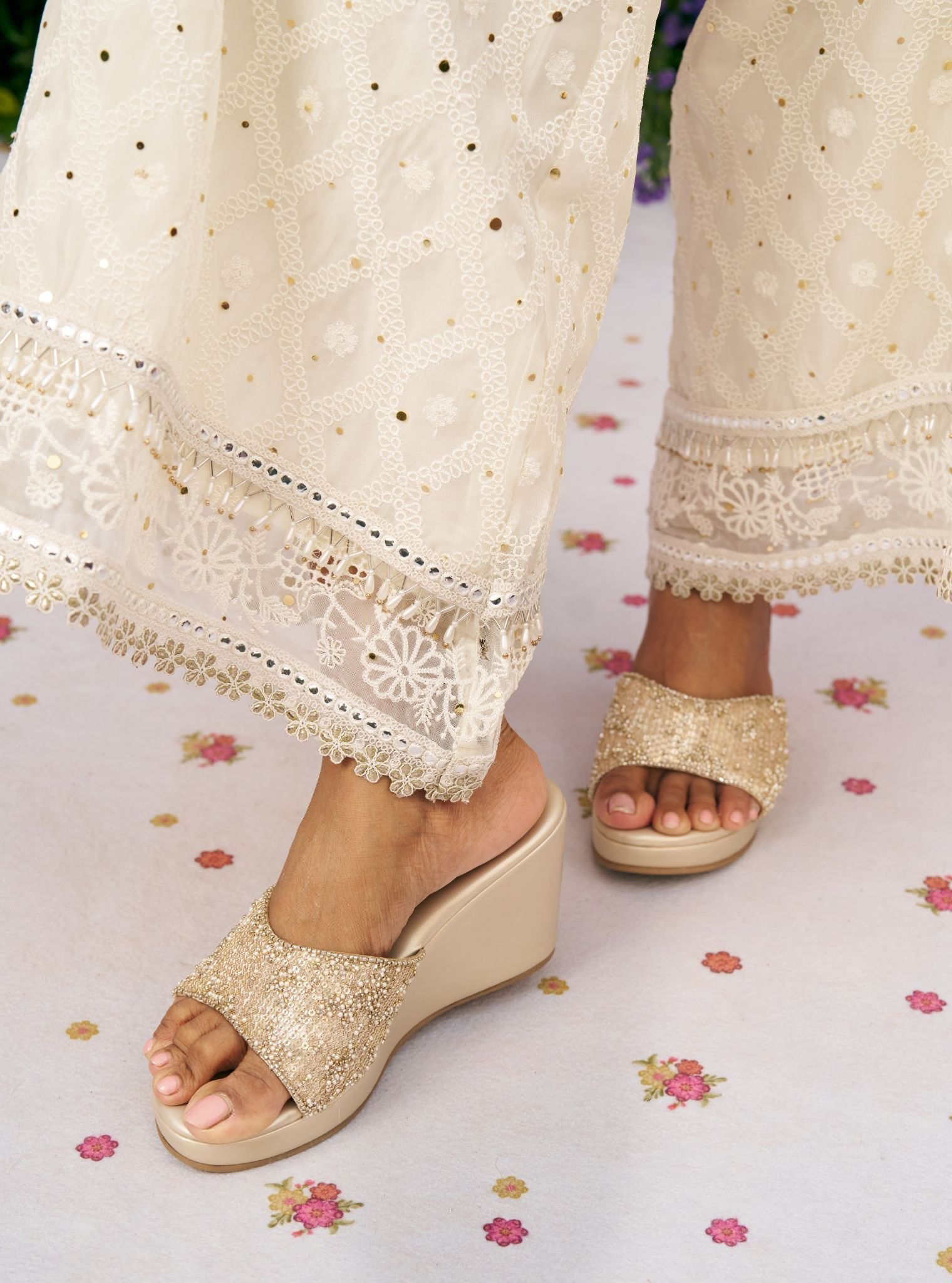 Elena Gold Vegan Wedge