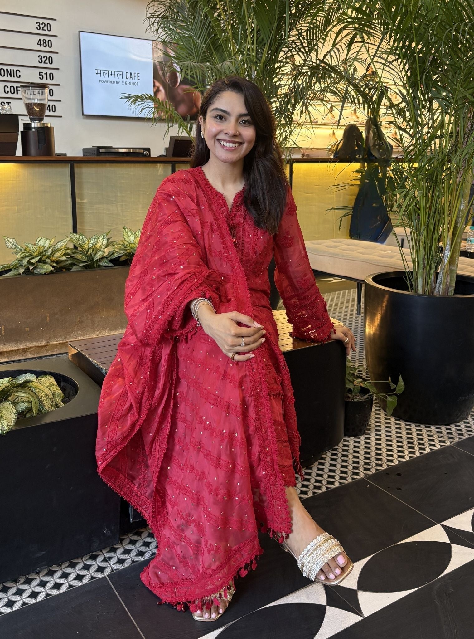 Itriya Organza Red Kurta Set